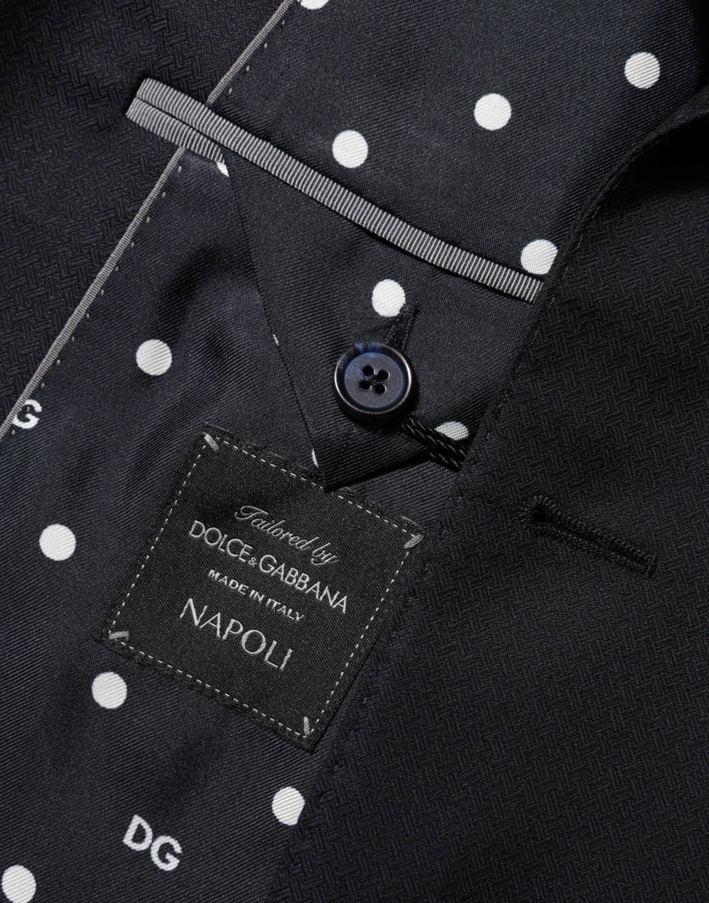 Black Wool NAPOLI 2 Button Men Suit Blazer-Dolce & Gabbana-LabelTerrace.com