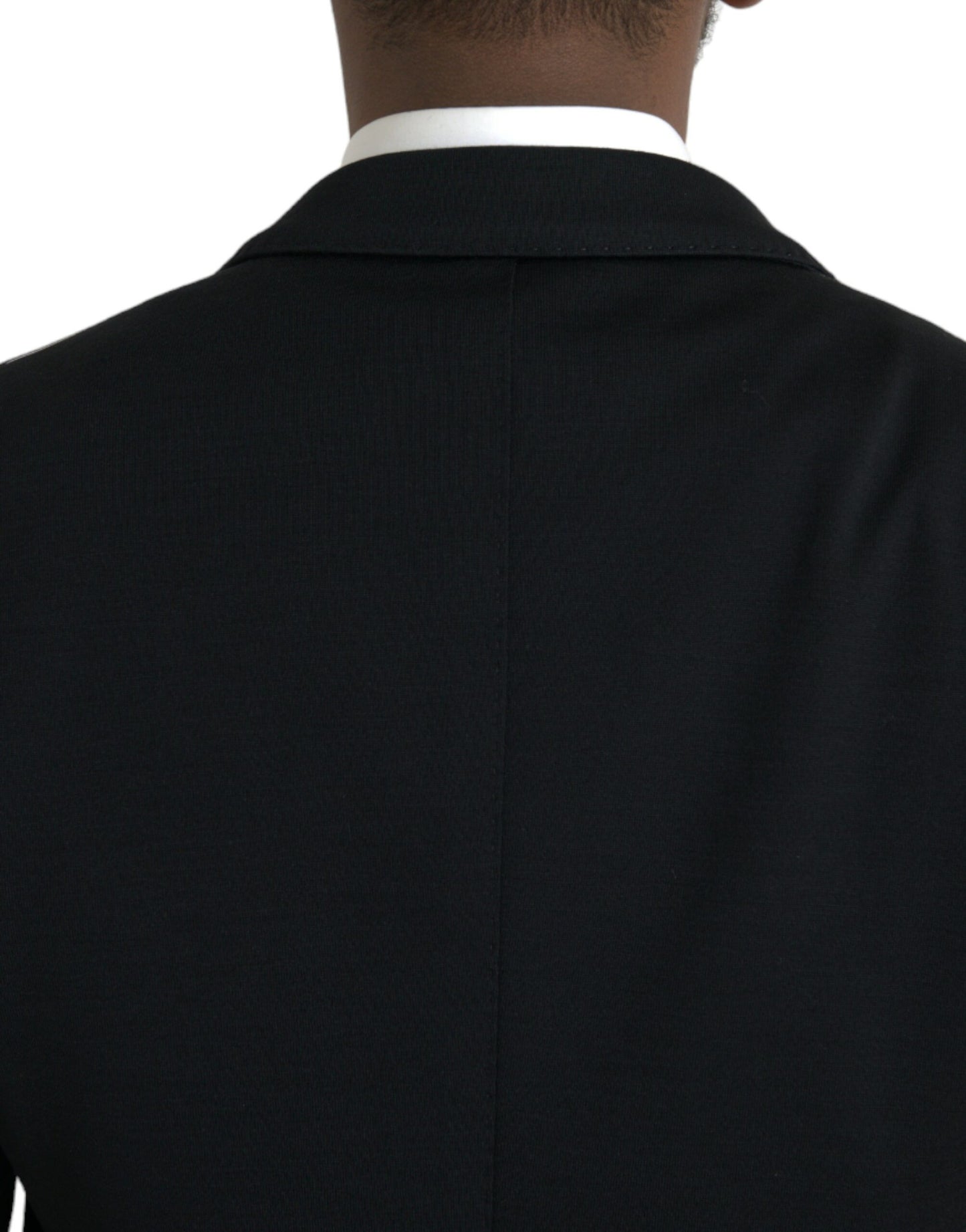 Black Wool Notch Single Breasted Coat Blazer-Dolce & Gabbana-LabelTerrace.com