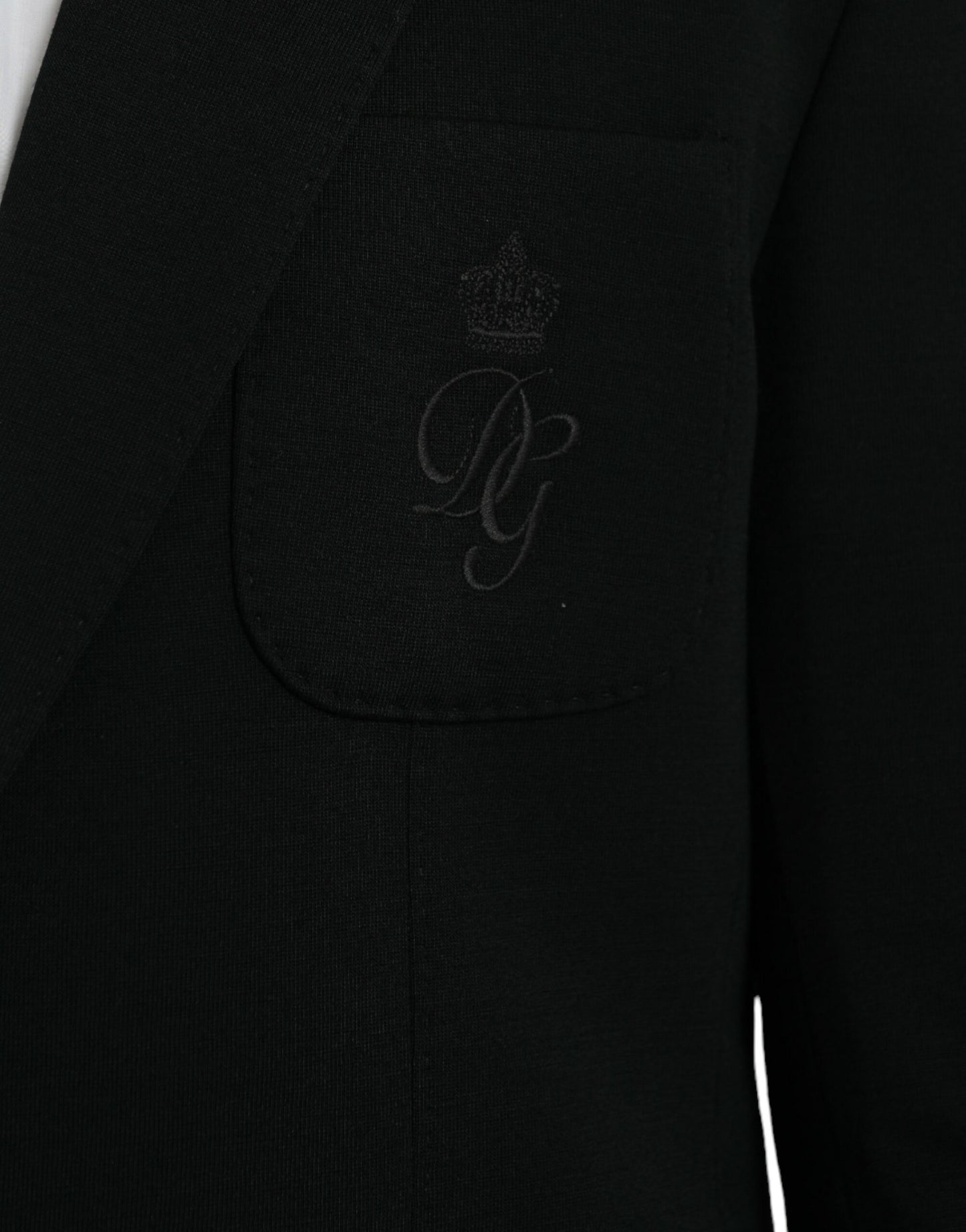 Black Wool Notch Single Breasted Coat Blazer-Dolce & Gabbana-LabelTerrace.com