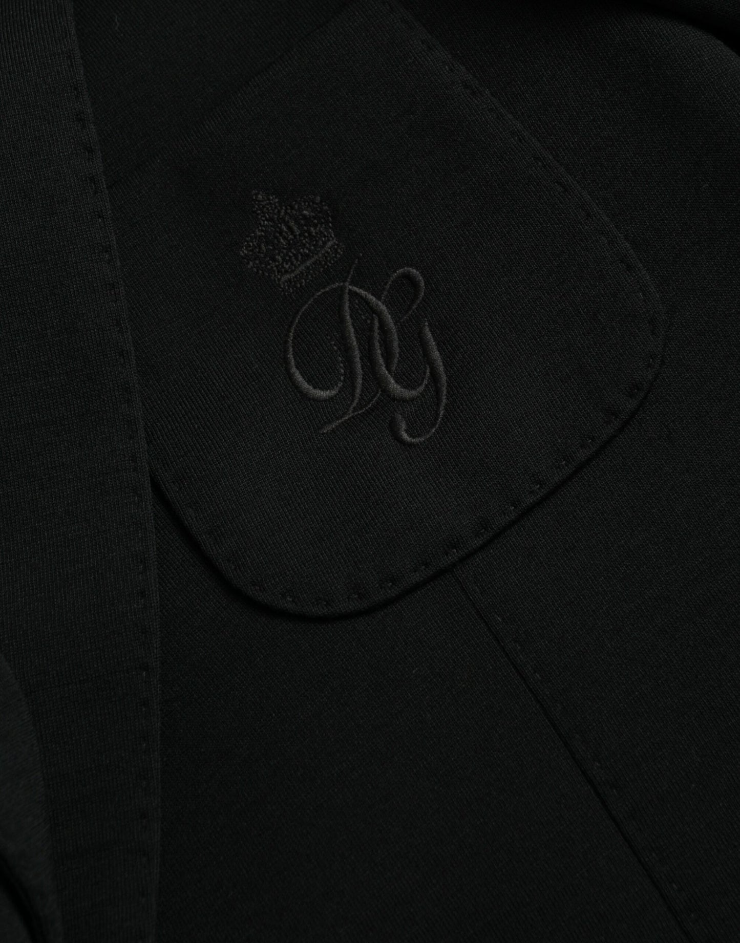 Black Wool Notch Single Breasted Coat Blazer-Dolce & Gabbana-LabelTerrace.com