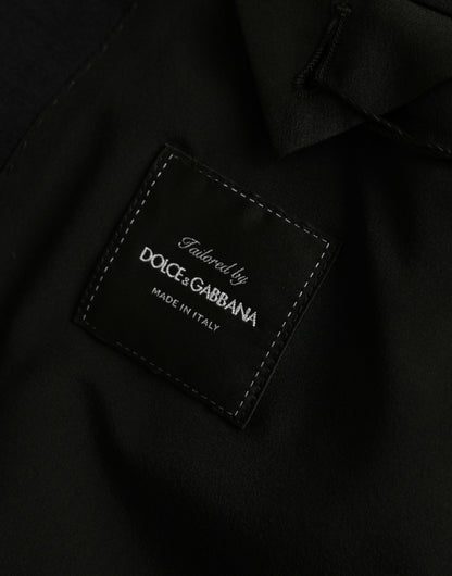 Black Wool Notch Single Breasted Coat Blazer-Dolce & Gabbana-LabelTerrace.com