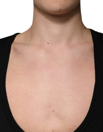 Black Wool Round Neck Pullover Sweater-Dolce & Gabbana-LabelTerrace.com