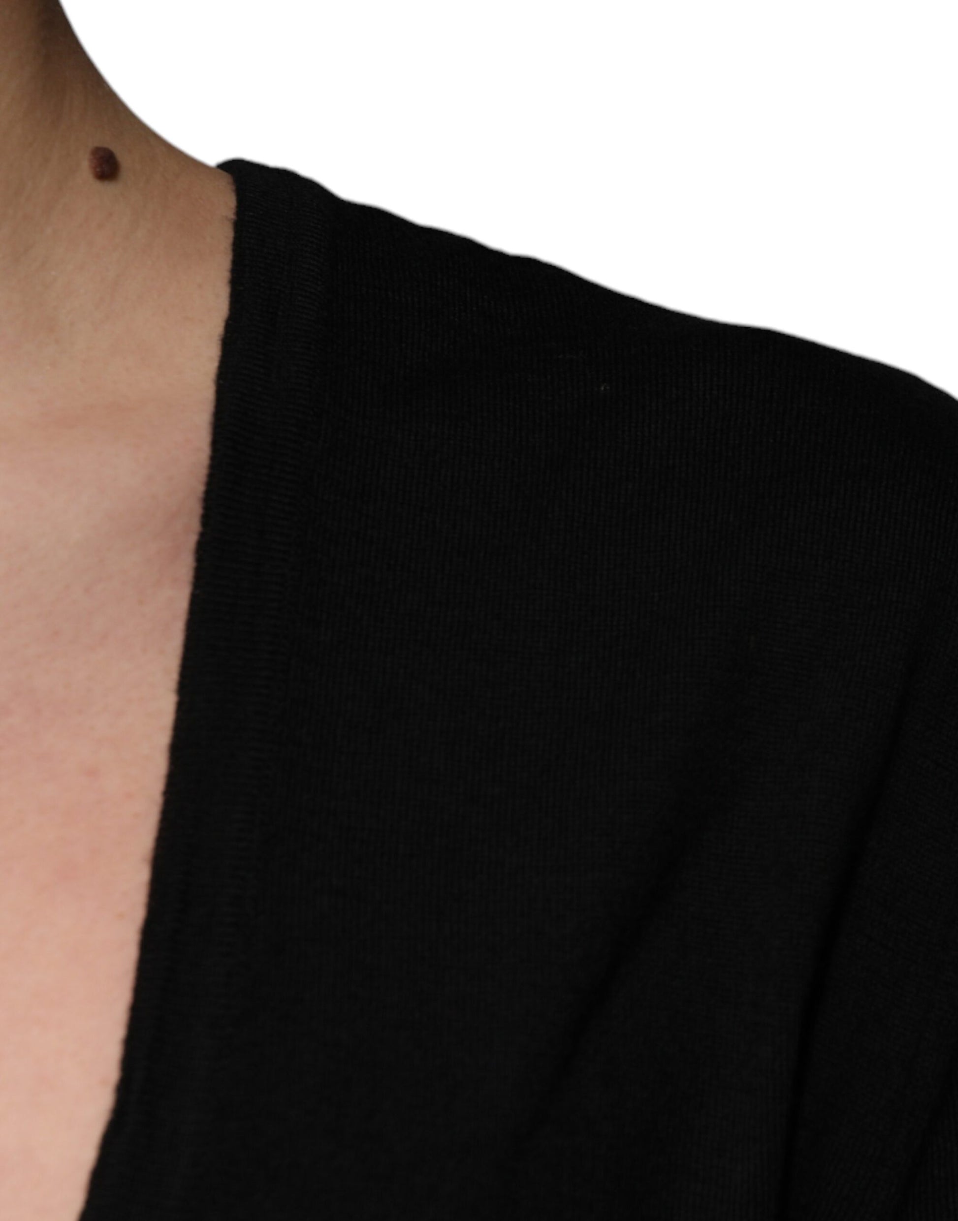 Black Wool Round Neck Pullover Sweater-Dolce & Gabbana-LabelTerrace.com