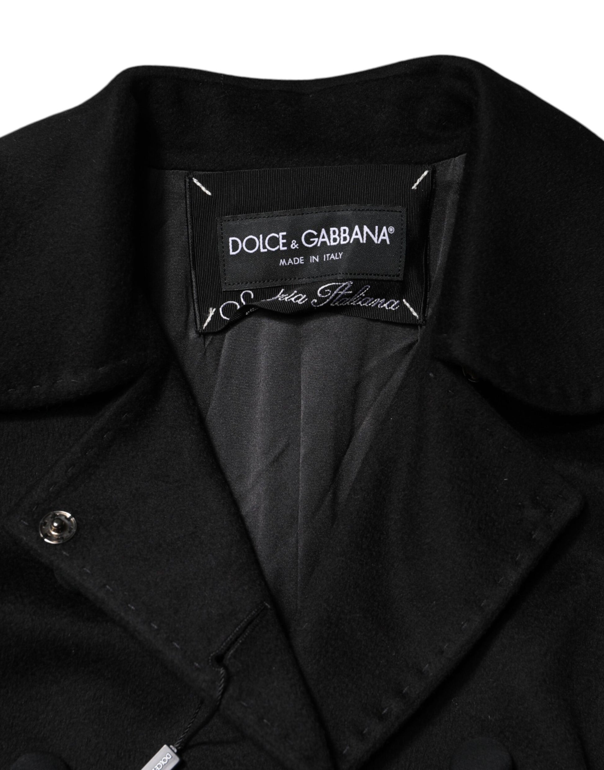 Black Wool Sartoria Italiano Blazer Jacket-Dolce & Gabbana-LabelTerrace.com