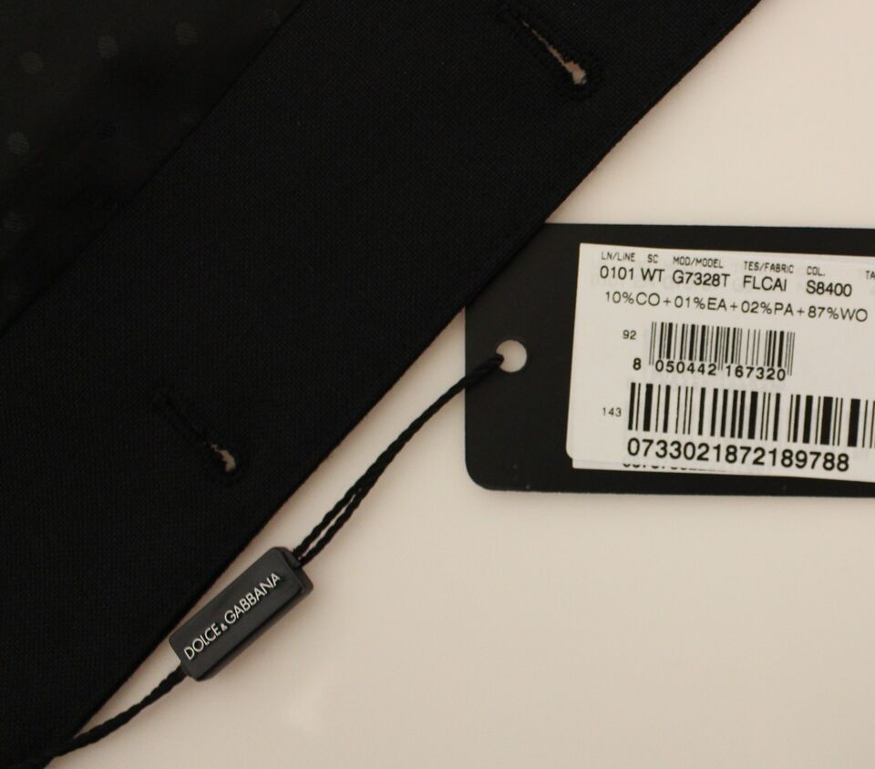 Black Wool Silk Stretch Dress Vest Blazer-Dolce & Gabbana-LabelTerrace.com