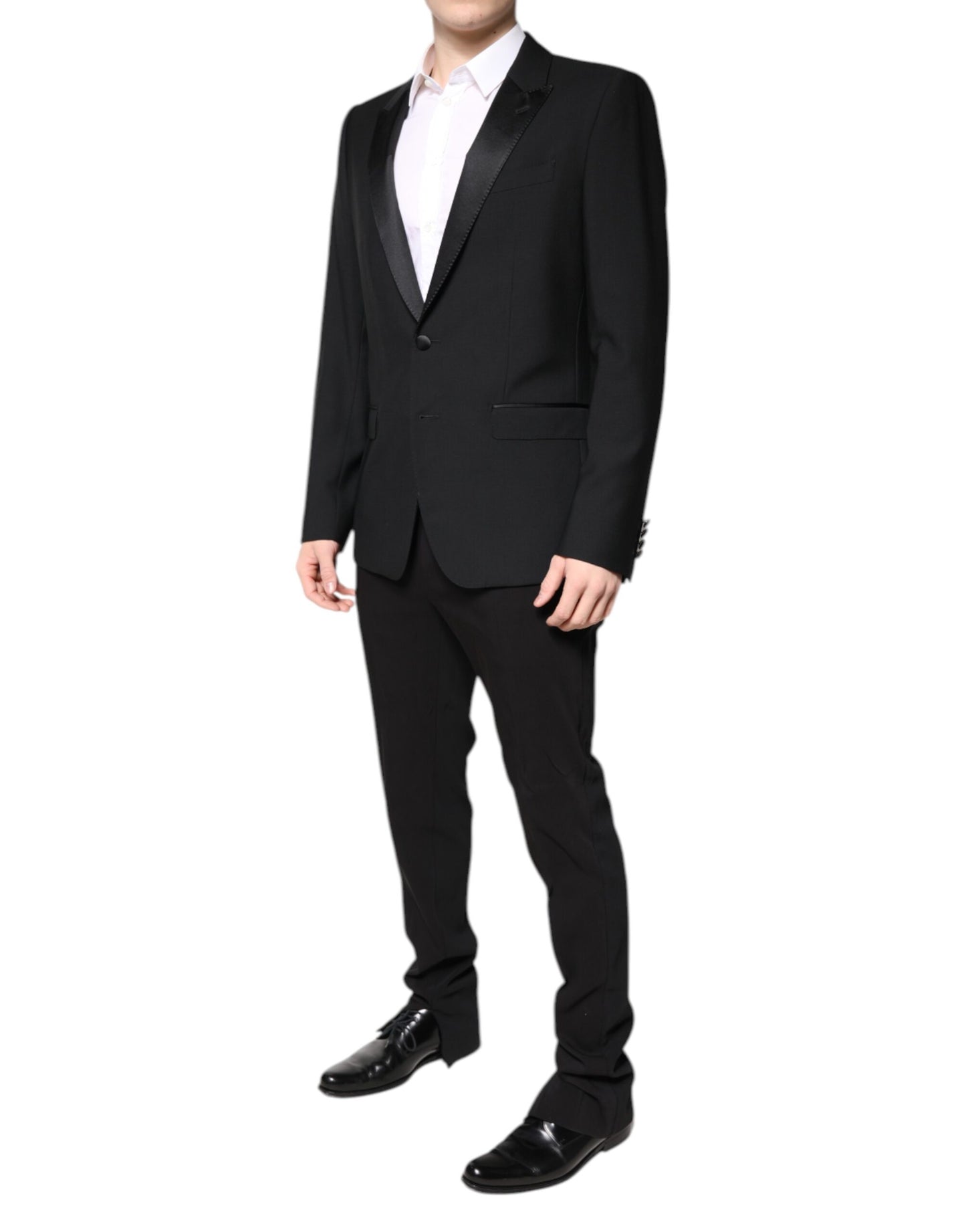 Black Wool Single Breasted 2 Piece Suit-Dolce & Gabbana-LabelTerrace.com