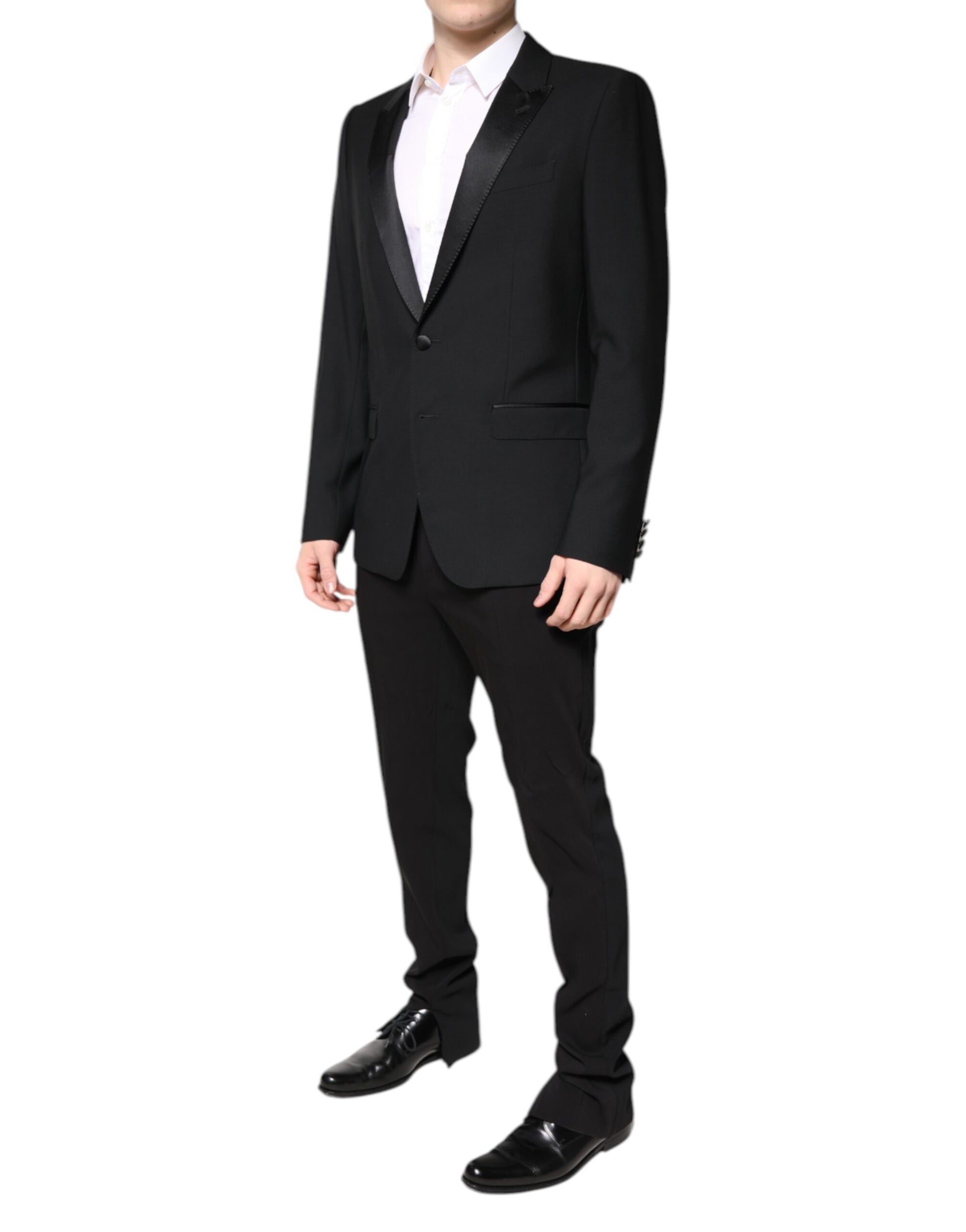 Black Wool Single Breasted 2 Piece Suit-Dolce & Gabbana-LabelTerrace.com
