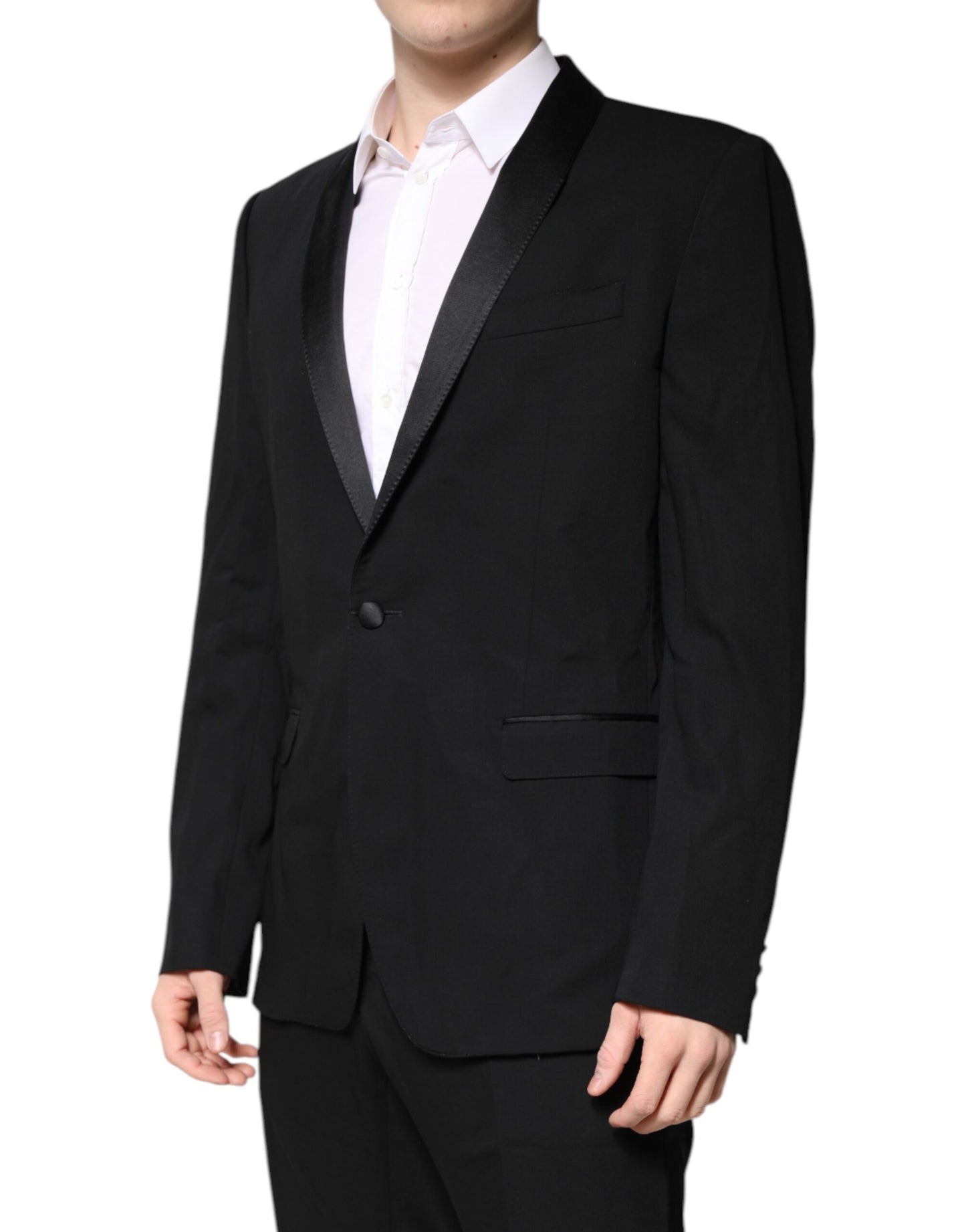 Black Wool Single Breasted 2 Piece Suit-Dolce & Gabbana-LabelTerrace.com