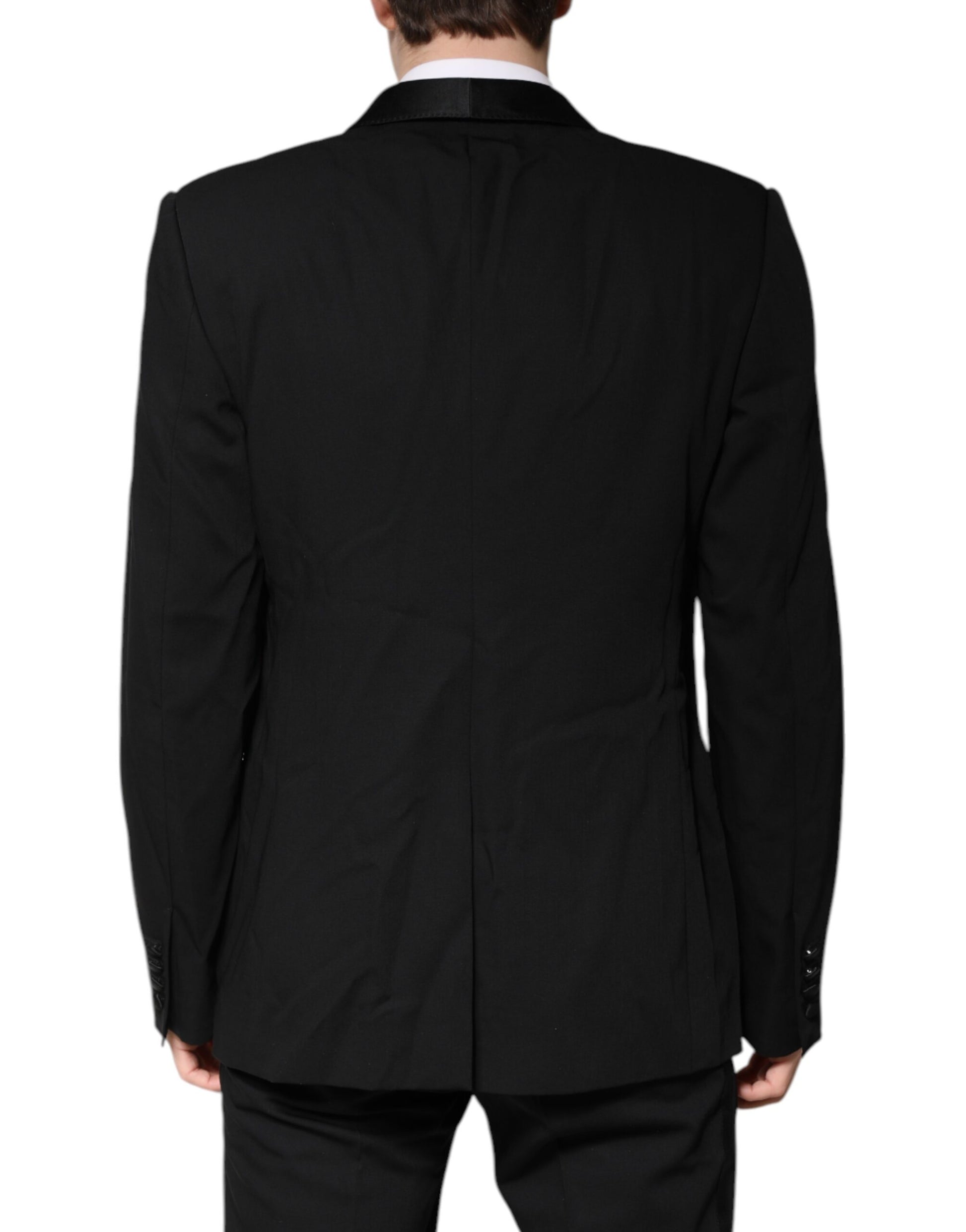 Black Wool Single Breasted 2 Piece Suit-Dolce & Gabbana-LabelTerrace.com