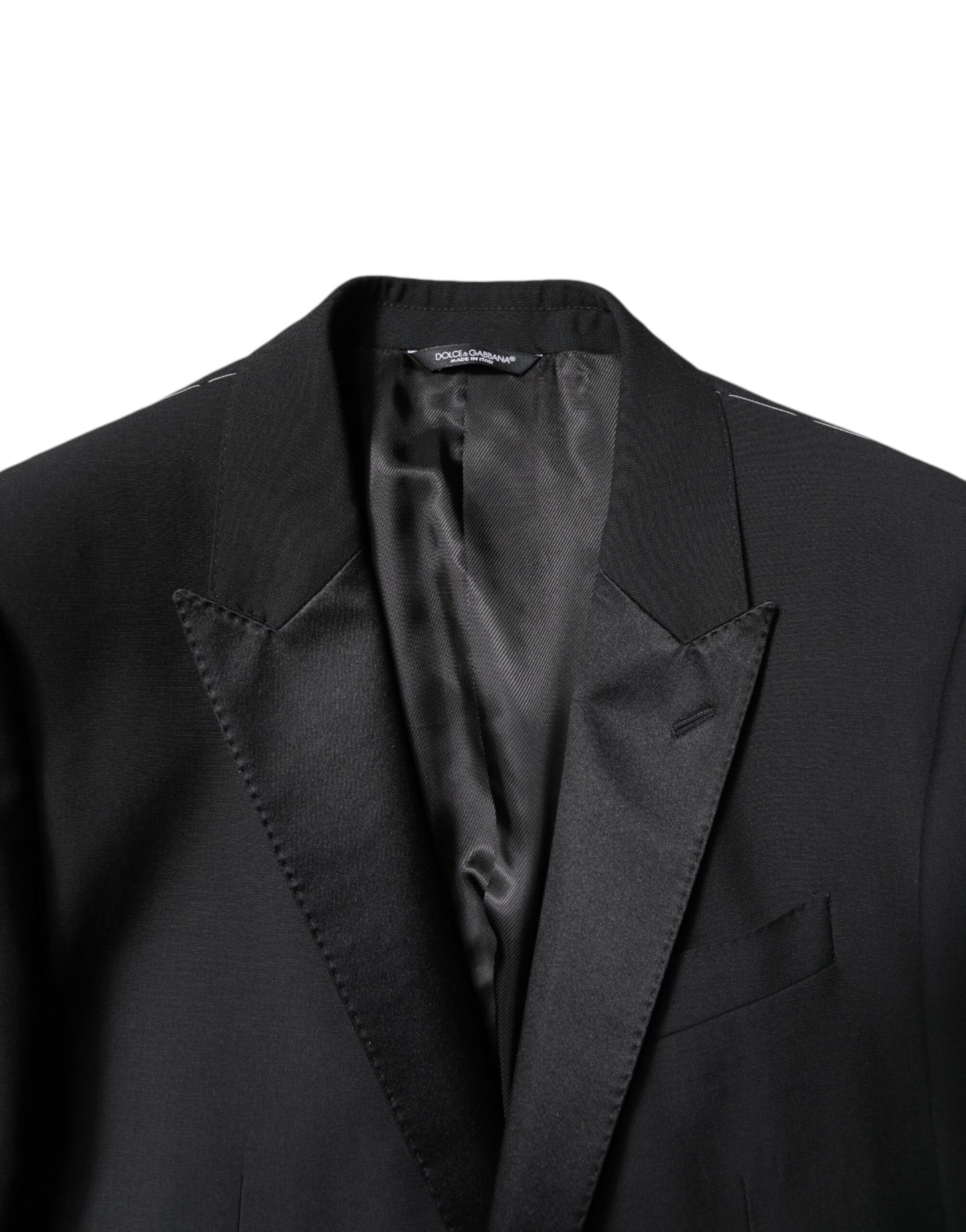 Black Wool Single Breasted 2 Piece Suit-Dolce & Gabbana-LabelTerrace.com