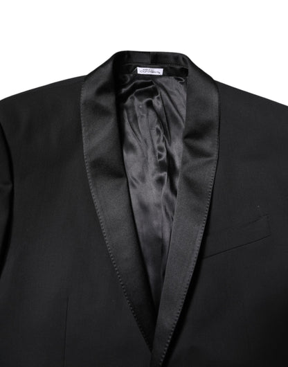 Black Wool Single Breasted 2 Piece Suit-Dolce & Gabbana-LabelTerrace.com