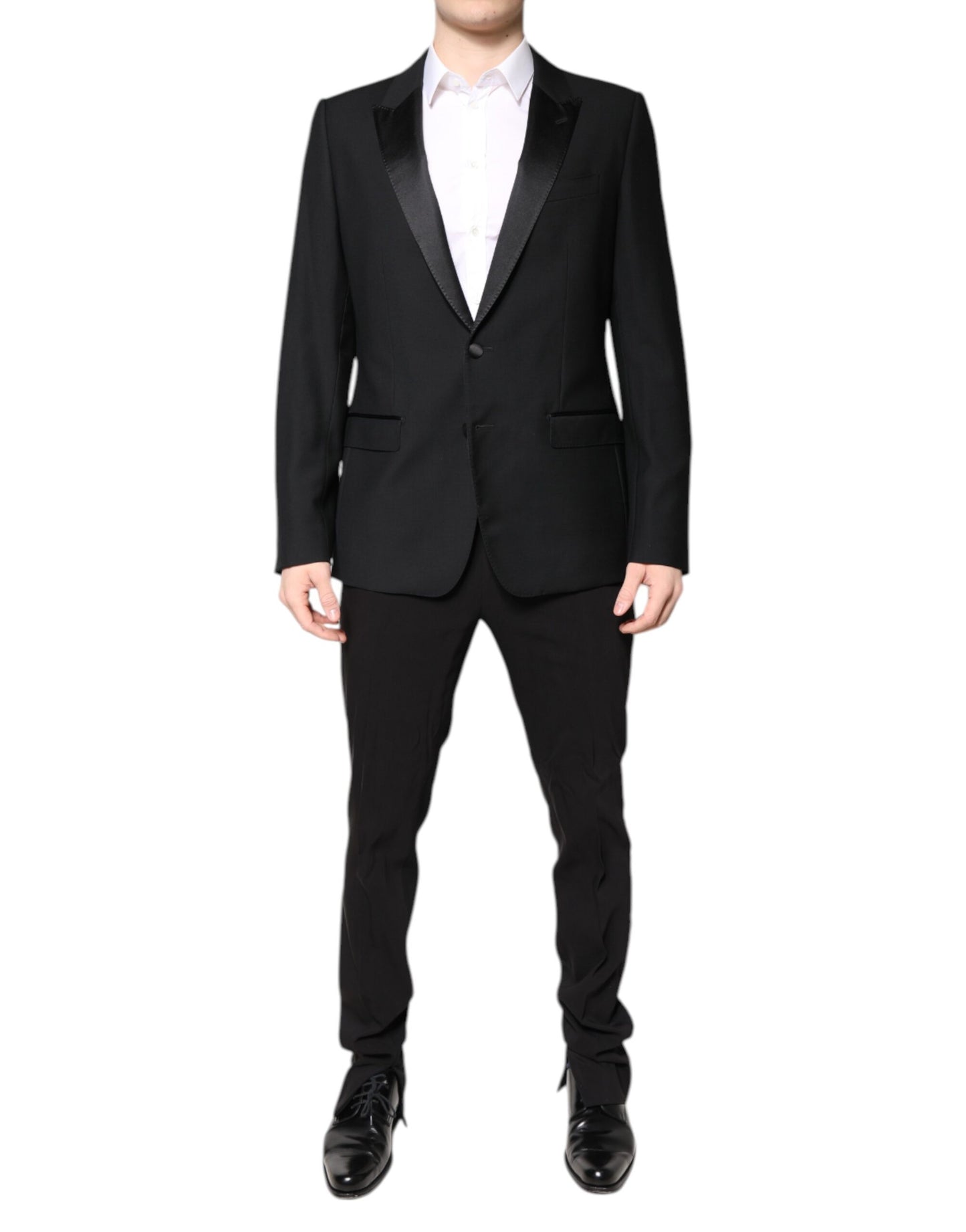Black Wool Single Breasted 2 Piece Suit-Dolce & Gabbana-LabelTerrace.com