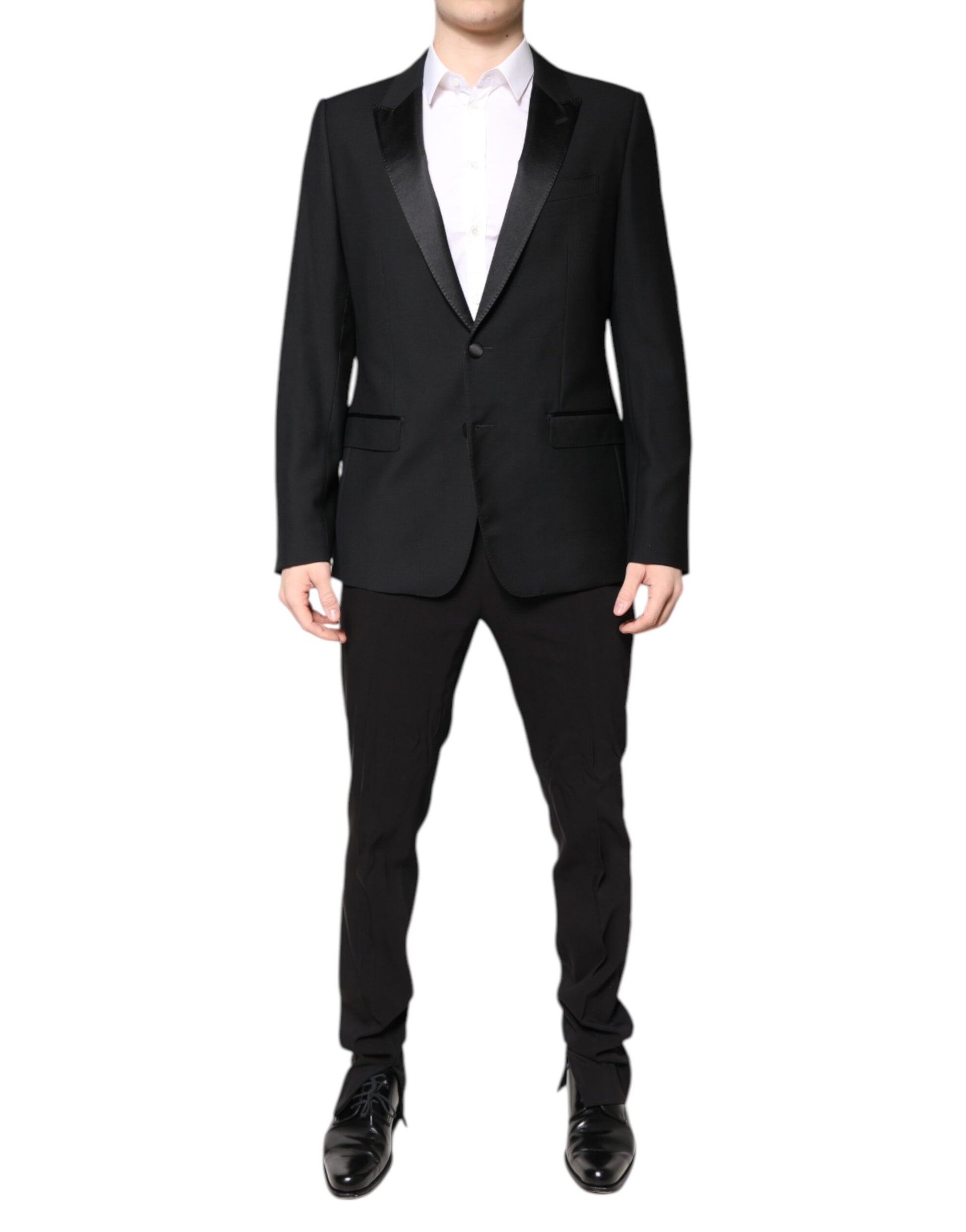 Black Wool Single Breasted 2 Piece Suit-Dolce & Gabbana-LabelTerrace.com
