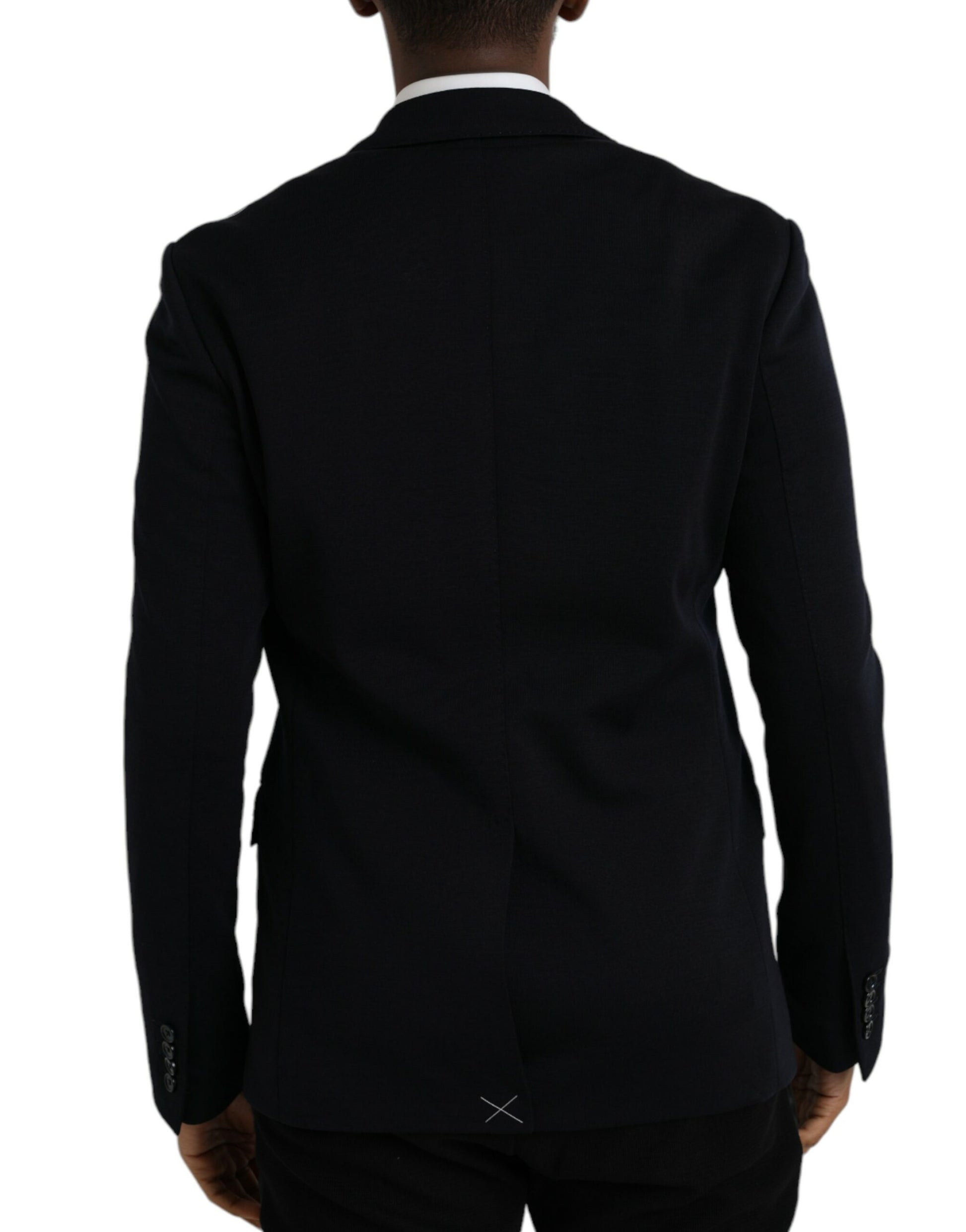 Black Wool Single Breasted Coat Blazer-Dolce & Gabbana-LabelTerrace.com
