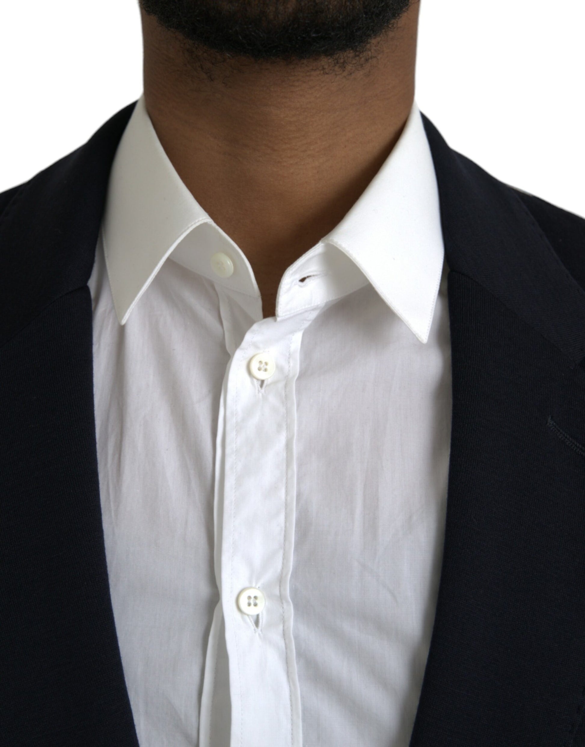 Black Wool Single Breasted Coat Blazer-Dolce & Gabbana-LabelTerrace.com