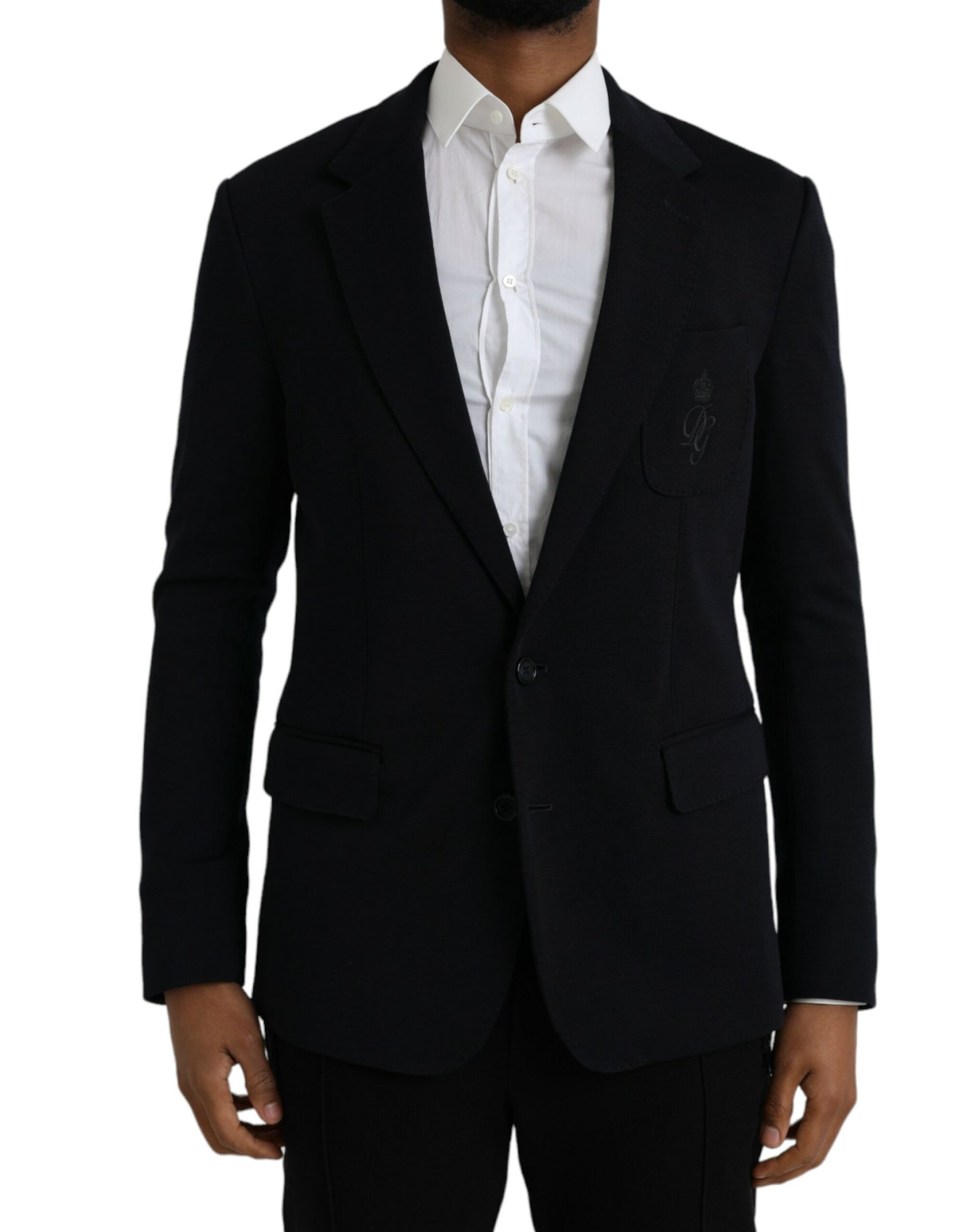 Black Wool Single Breasted Coat Blazer-Dolce & Gabbana-LabelTerrace.com