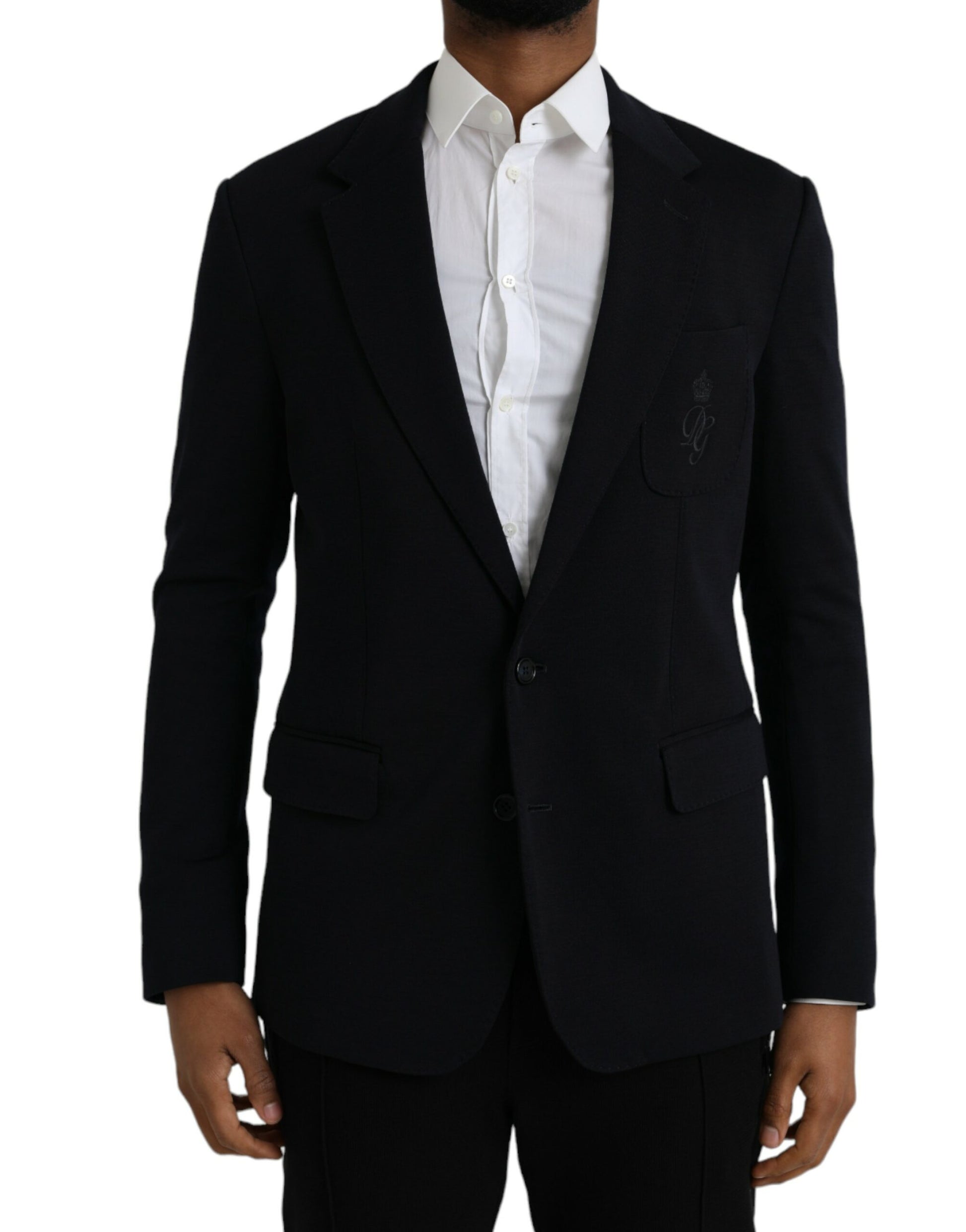 Black Wool Single Breasted Coat Blazer-Dolce & Gabbana-LabelTerrace.com