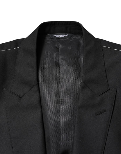 Black Wool Single Breasted Jacket Blazer-Dolce & Gabbana-LabelTerrace.com
