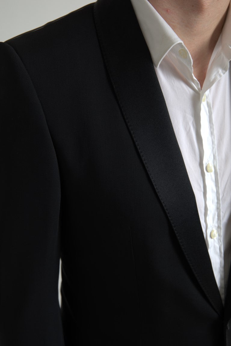 Black Wool Single Breasted MARTINI Blazer-Dolce & Gabbana-LabelTerrace.com