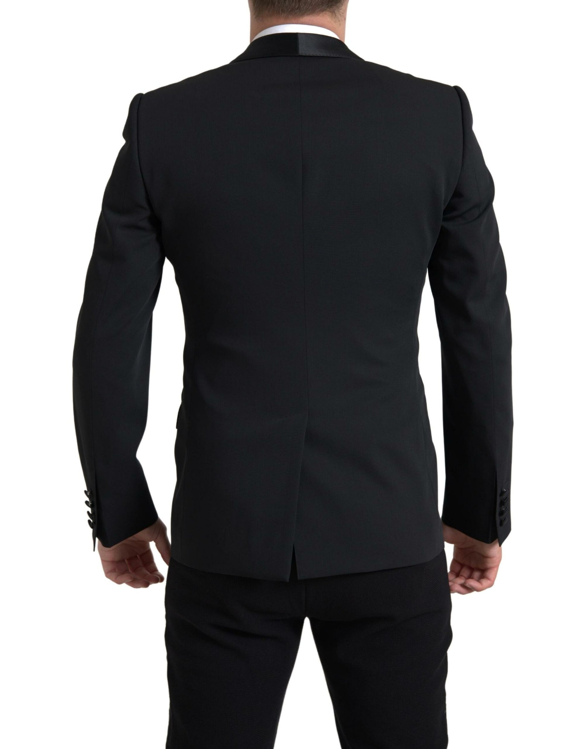 Black Wool Single Breasted MARTINI Blazer-Dolce & Gabbana-LabelTerrace.com