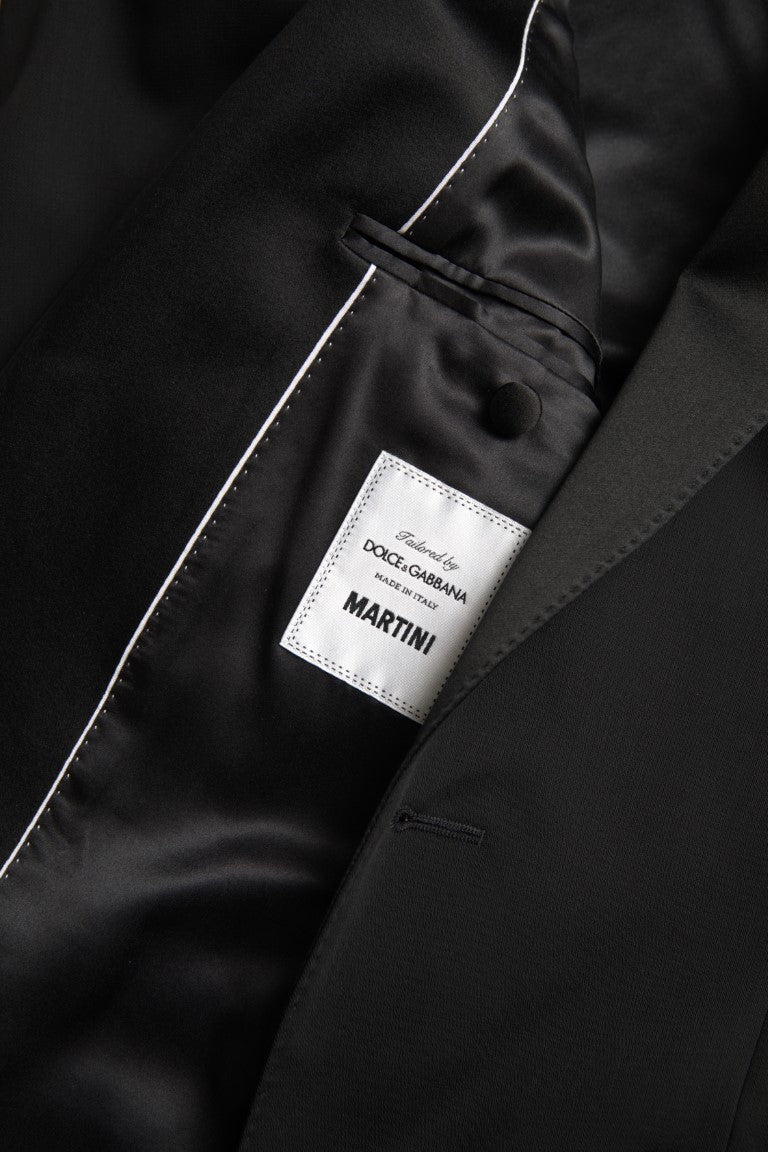 Black Wool Single Breasted MARTINI Blazer-Dolce & Gabbana-LabelTerrace.com