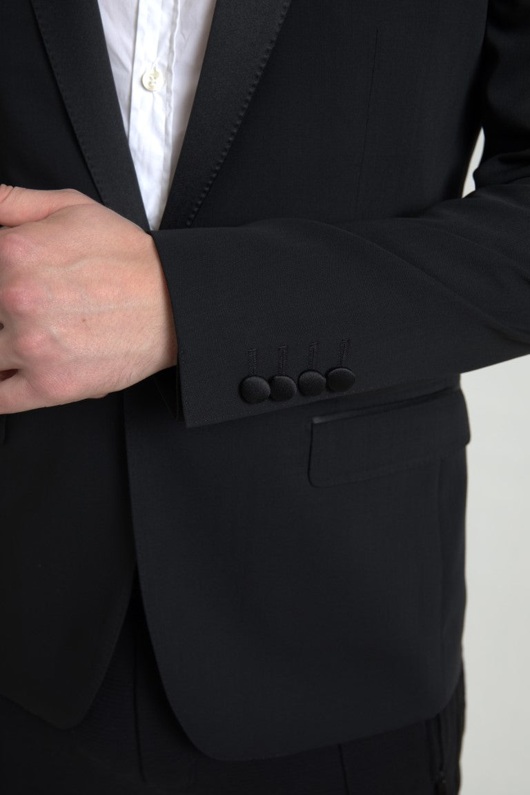 Black Wool Single Breasted MARTINI Blazer-Dolce & Gabbana-LabelTerrace.com