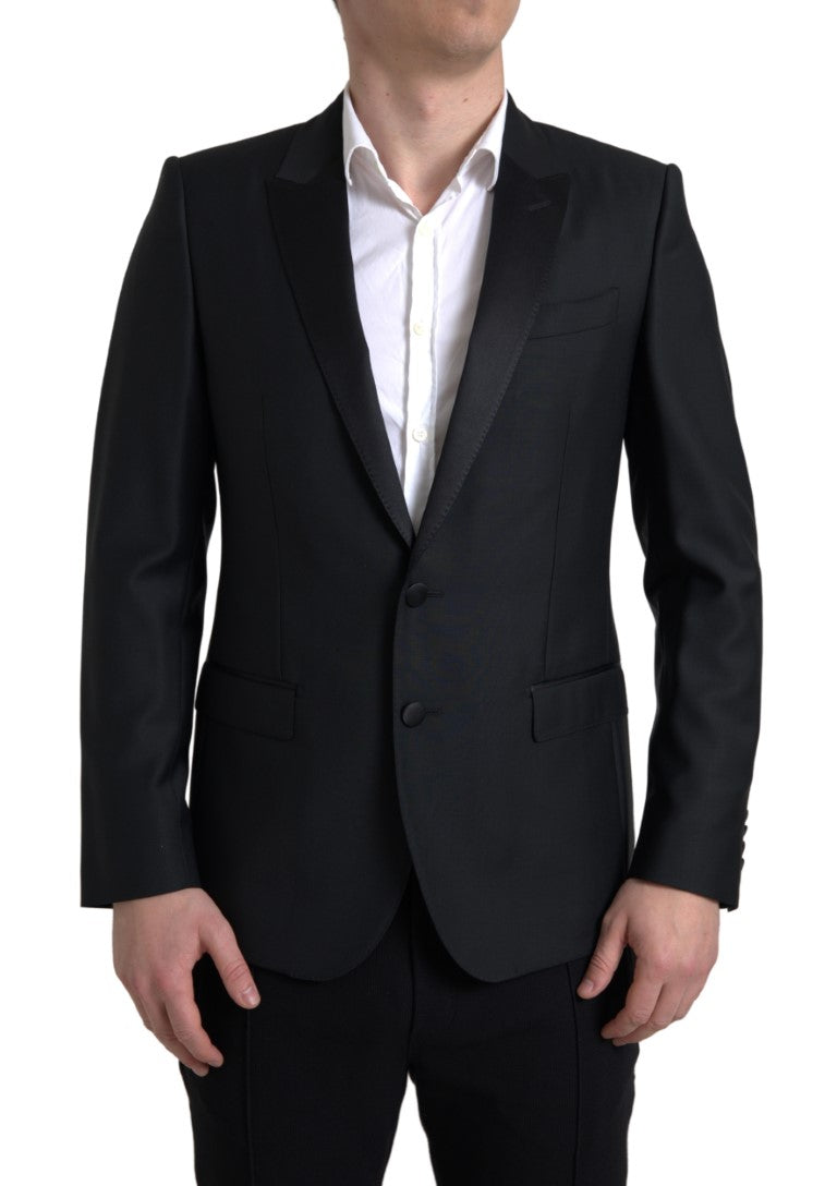 Black Wool Single Breasted MARTINI Blazer-Dolce & Gabbana-LabelTerrace.com