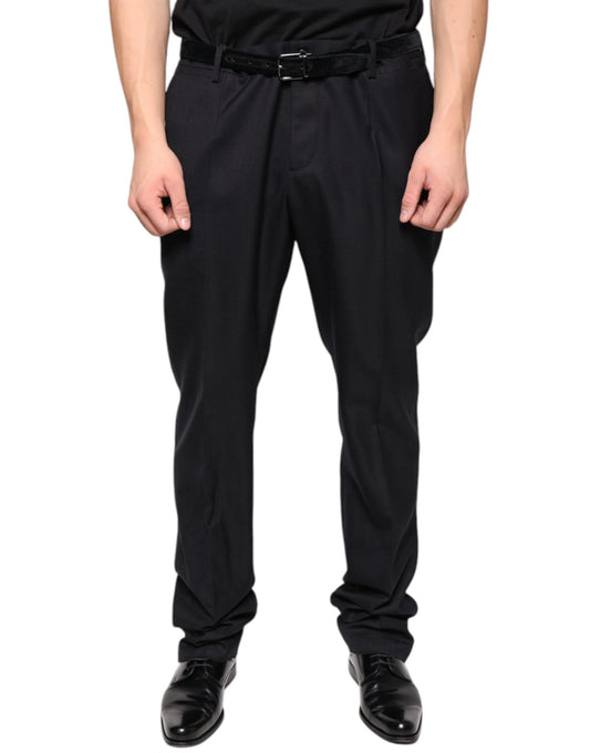 Black Wool Skinny Dress Formal Pants-Dolce & Gabbana-LabelTerrace.com