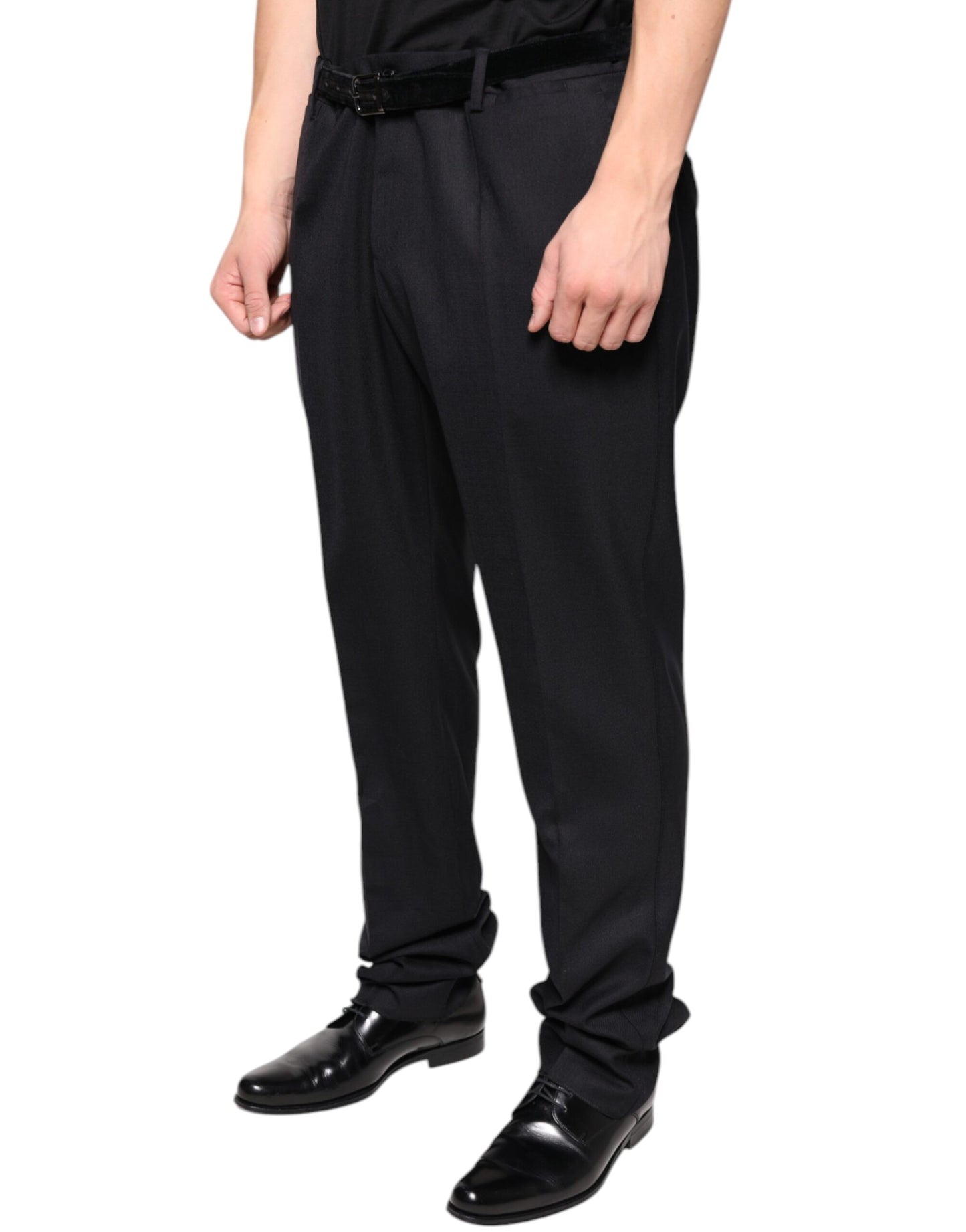 Black Wool Skinny Dress Formal Pants-Dolce & Gabbana-LabelTerrace.com