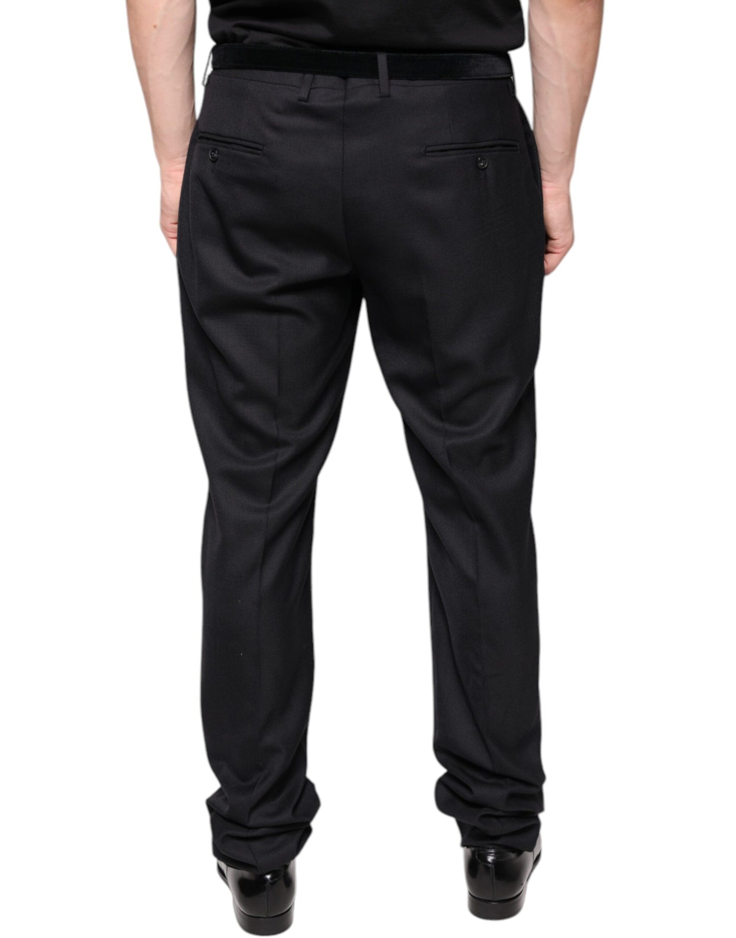 Black Wool Skinny Dress Formal Pants-Dolce & Gabbana-LabelTerrace.com