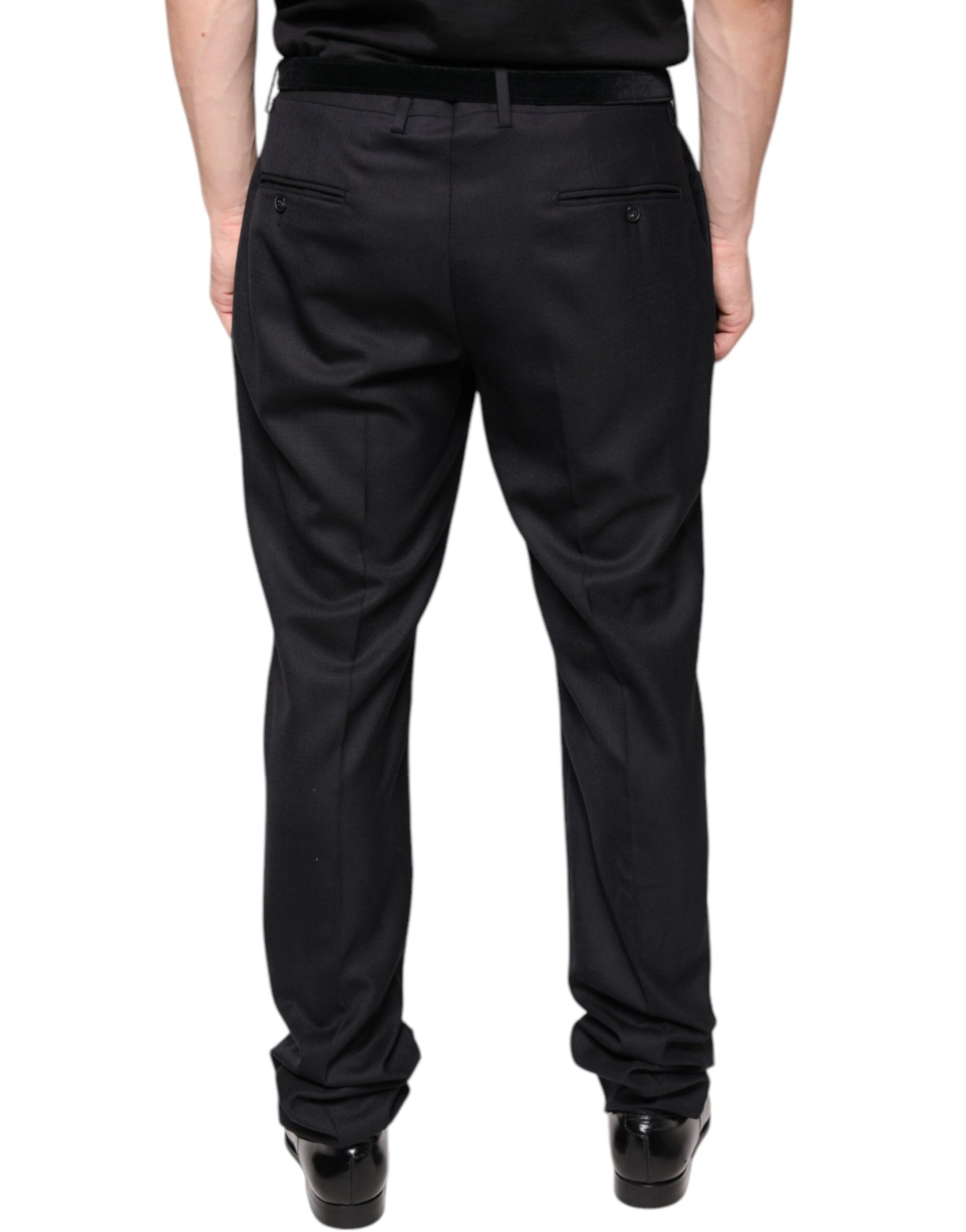 Black Wool Skinny Dress Formal Pants-Dolce & Gabbana-LabelTerrace.com