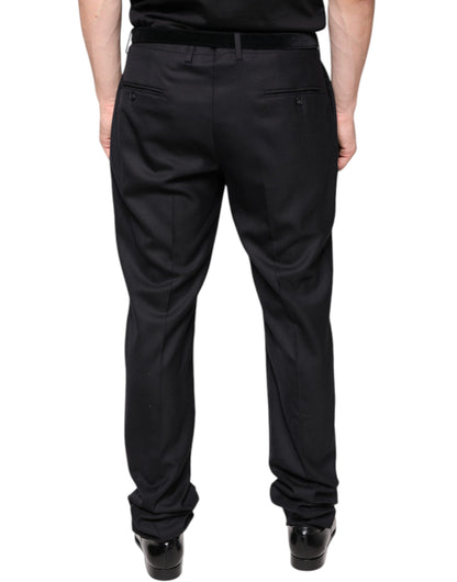 Black Wool Skinny Dress Formal Pants-Dolce & Gabbana-LabelTerrace.com