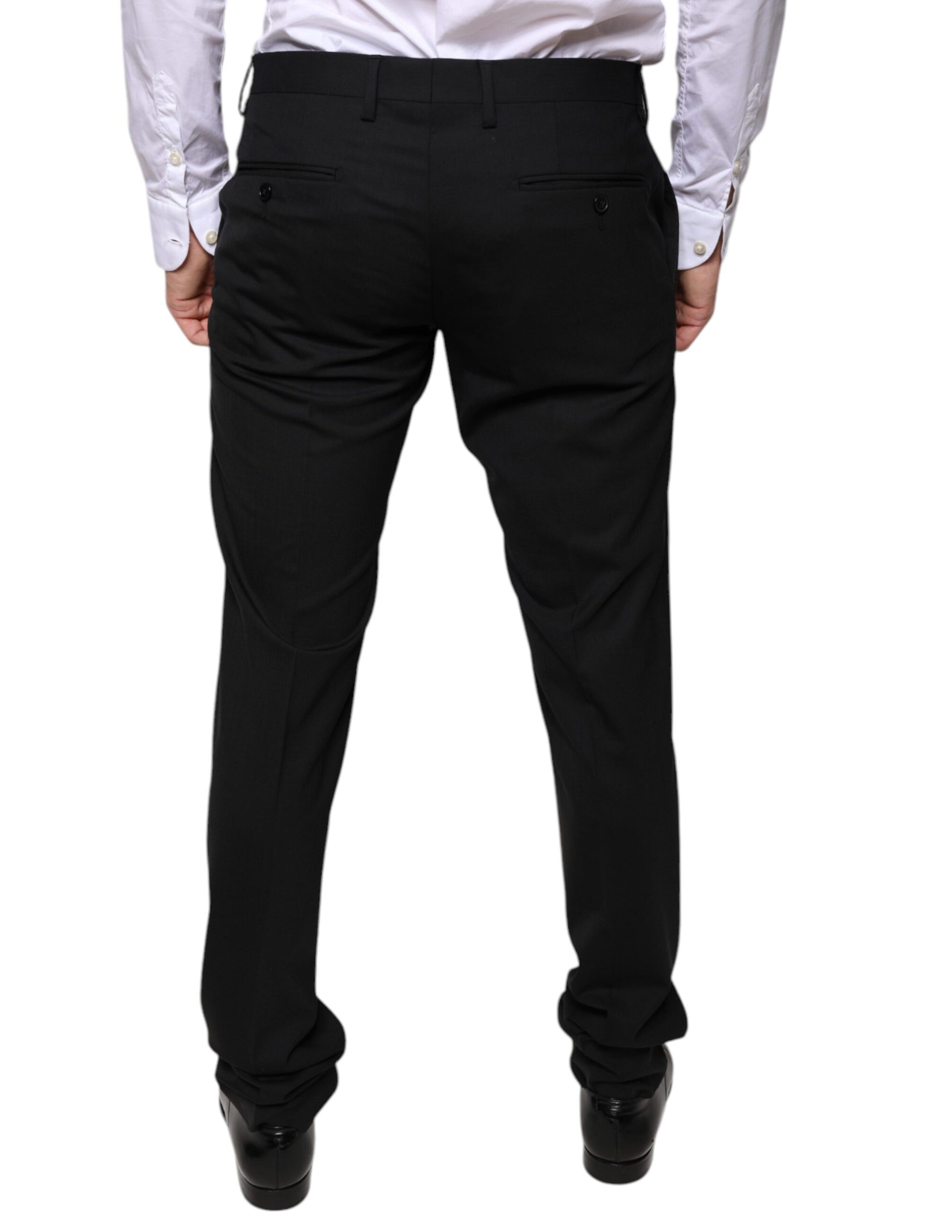 Black Wool Skinny Dress Formal Pants-Dolce & Gabbana-LabelTerrace.com
