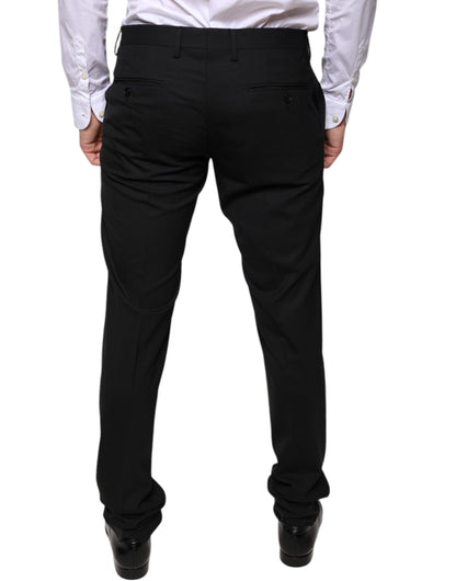 Black Wool Skinny Dress Formal Pants-Dolce & Gabbana-LabelTerrace.com