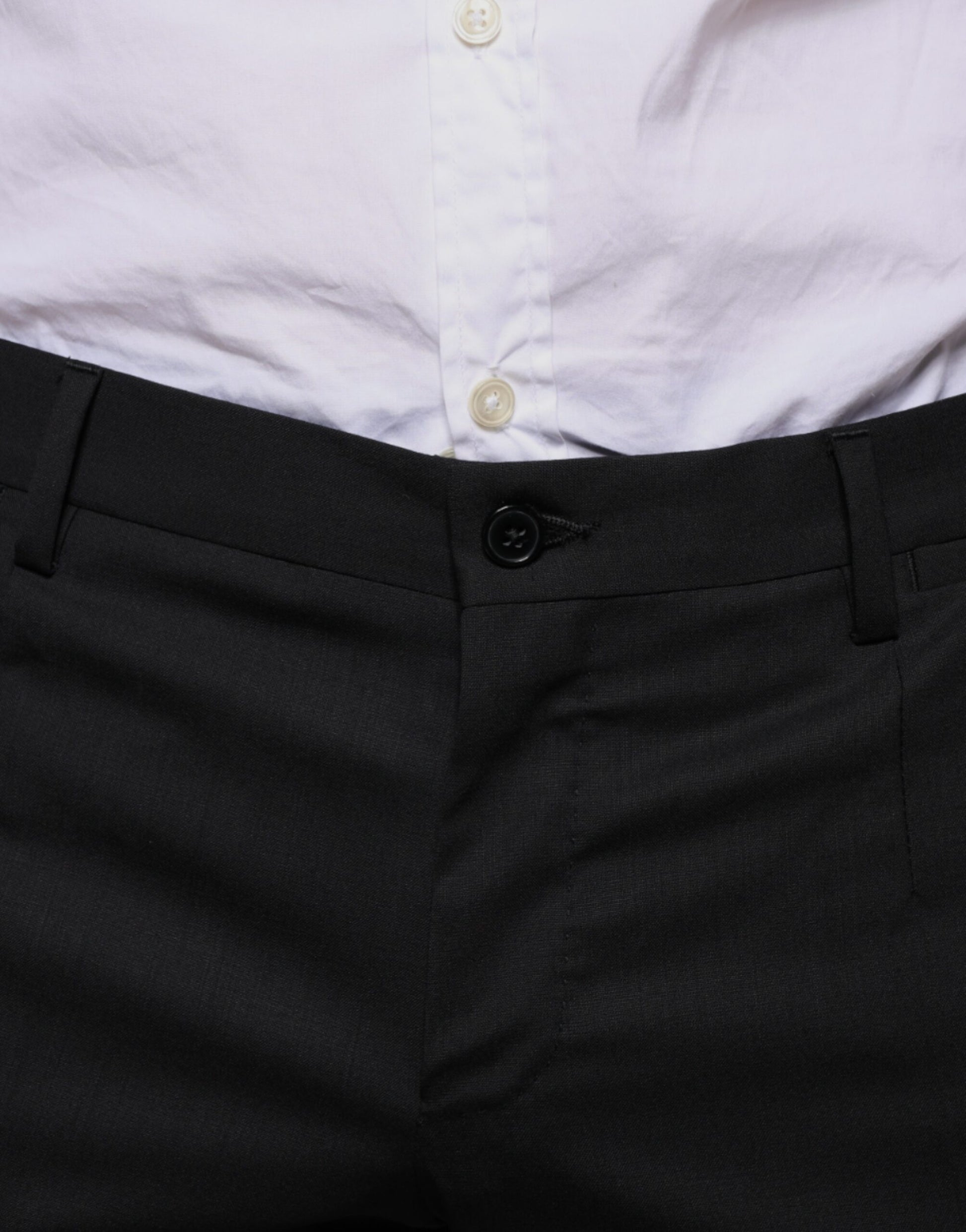 Black Wool Skinny Dress Formal Pants-Dolce & Gabbana-LabelTerrace.com