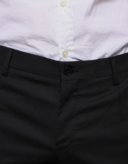Black Wool Skinny Dress Formal Pants-Dolce & Gabbana-LabelTerrace.com