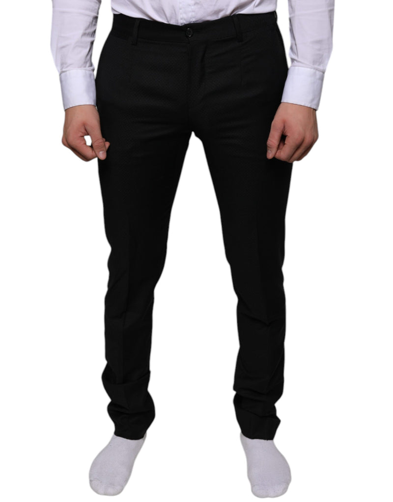 Black Wool Skinny Dress Formal Pants-Dolce & Gabbana-LabelTerrace.com