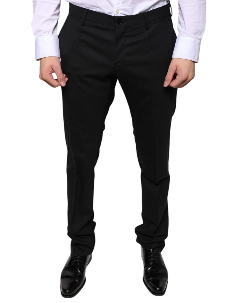 Black Wool Skinny Dress Formal Pants-Dolce & Gabbana-LabelTerrace.com