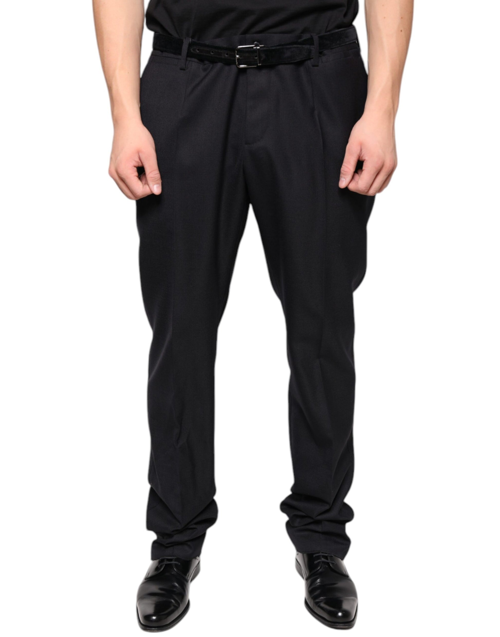 Black Wool Skinny Dress Formal Pants-Dolce & Gabbana-LabelTerrace.com