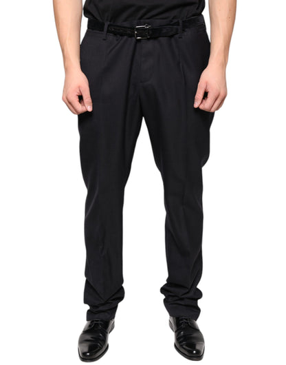 Black Wool Skinny Dress Formal Pants-Dolce & Gabbana-LabelTerrace.com