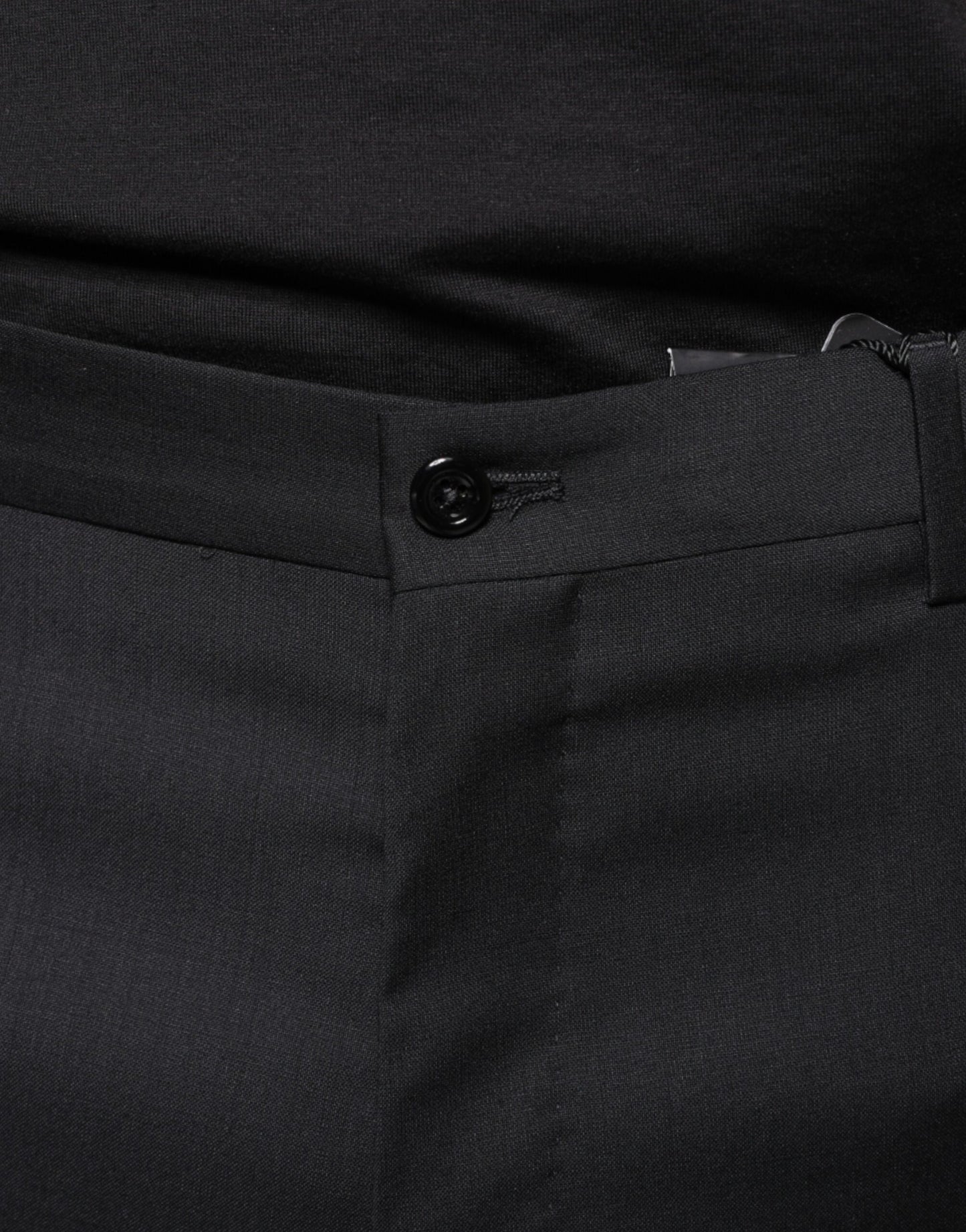 Black Wool Skinny Men Dress Pants-Dolce & Gabbana-LabelTerrace.com