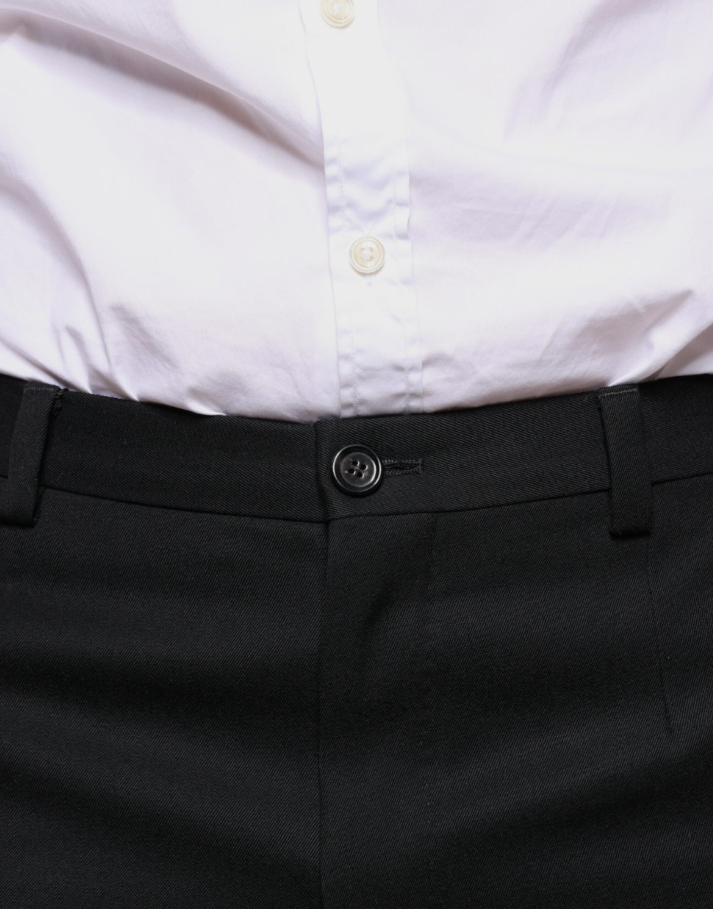 Black Wool Skinny Men Dress Pants-Dolce & Gabbana-LabelTerrace.com