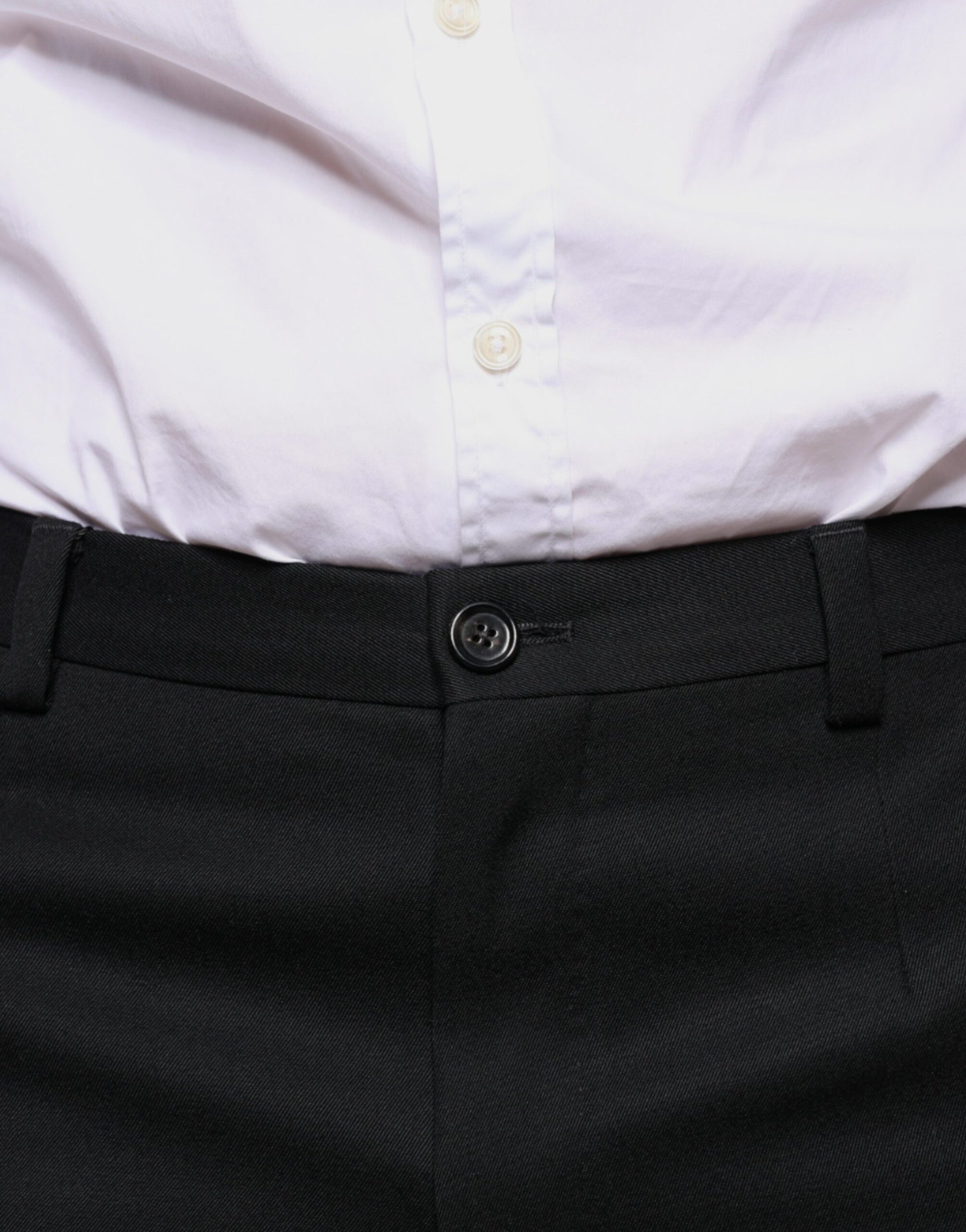 Black Wool Skinny Men Dress Pants-Dolce & Gabbana-LabelTerrace.com