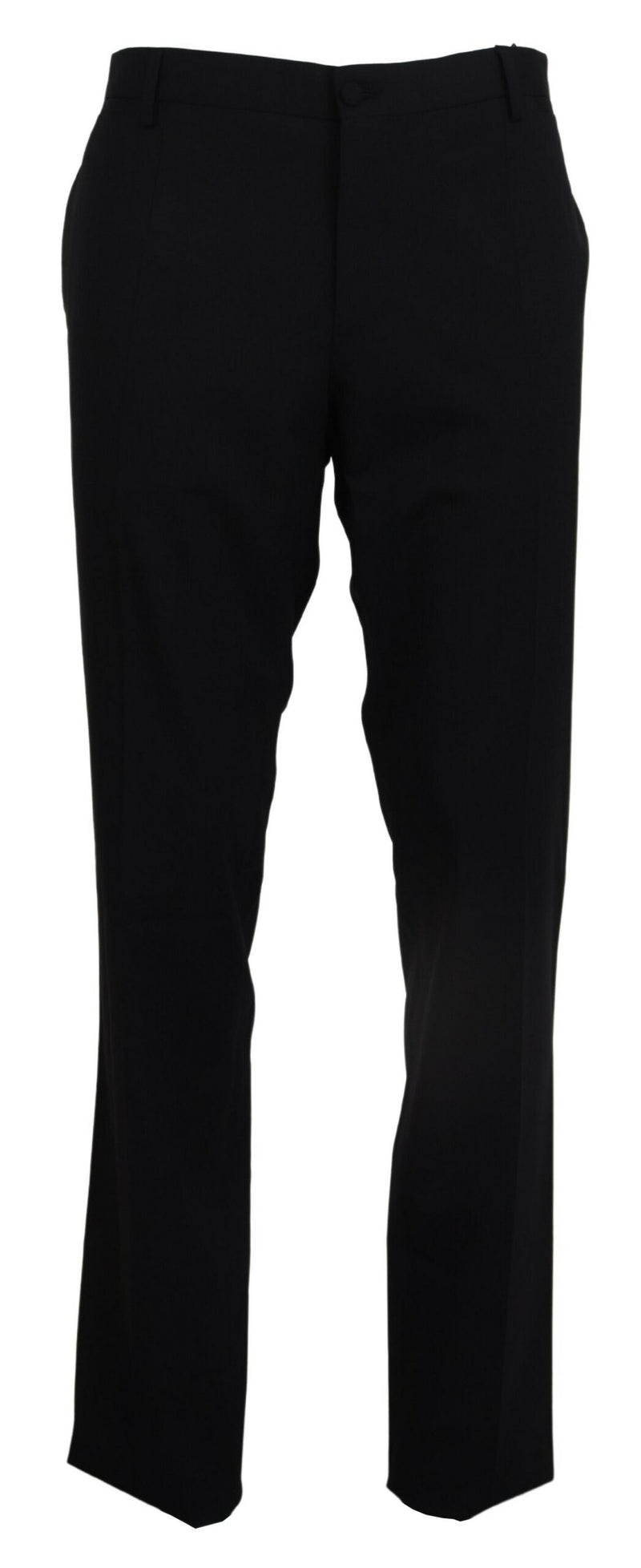 Black Wool Stretch Dress Formal Slim Fit Pant-Dolce & Gabbana-LabelTerrace.com