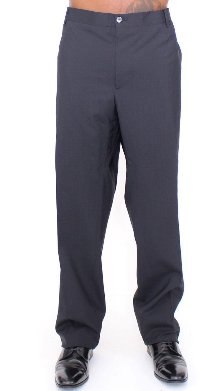 Black Wool Stretch Pleated Pants-Dolce & Gabbana-LabelTerrace.com