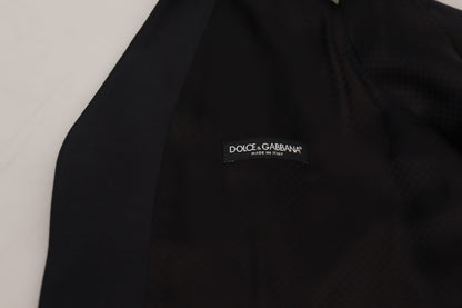 Black Wool Stretch Waistcoat Formal Vest