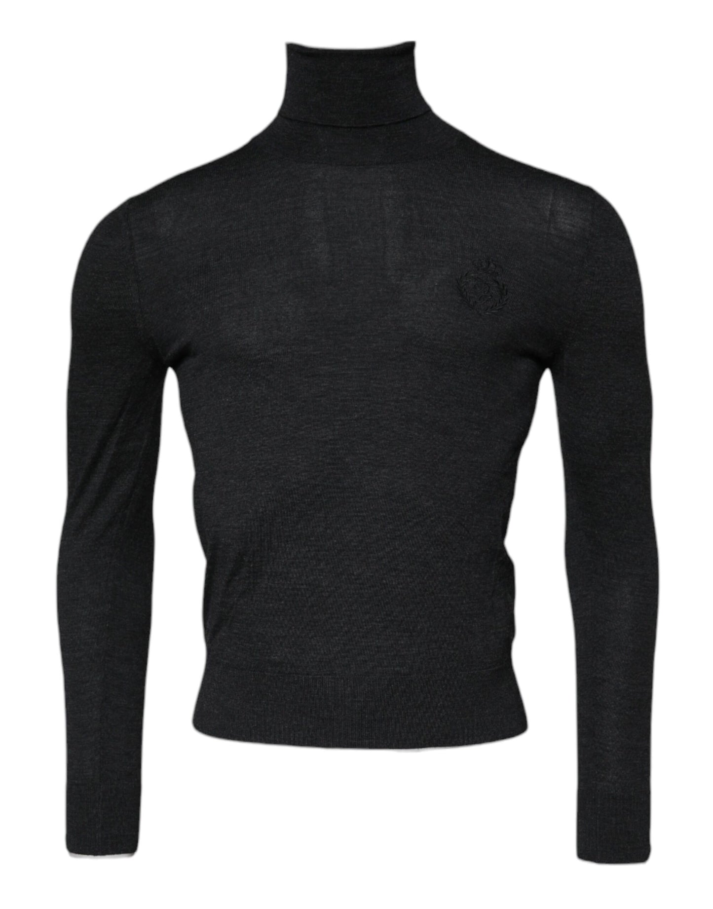 Black Wool Turtle Neck Men Pullover Sweater-Dolce & Gabbana-LabelTerrace.com