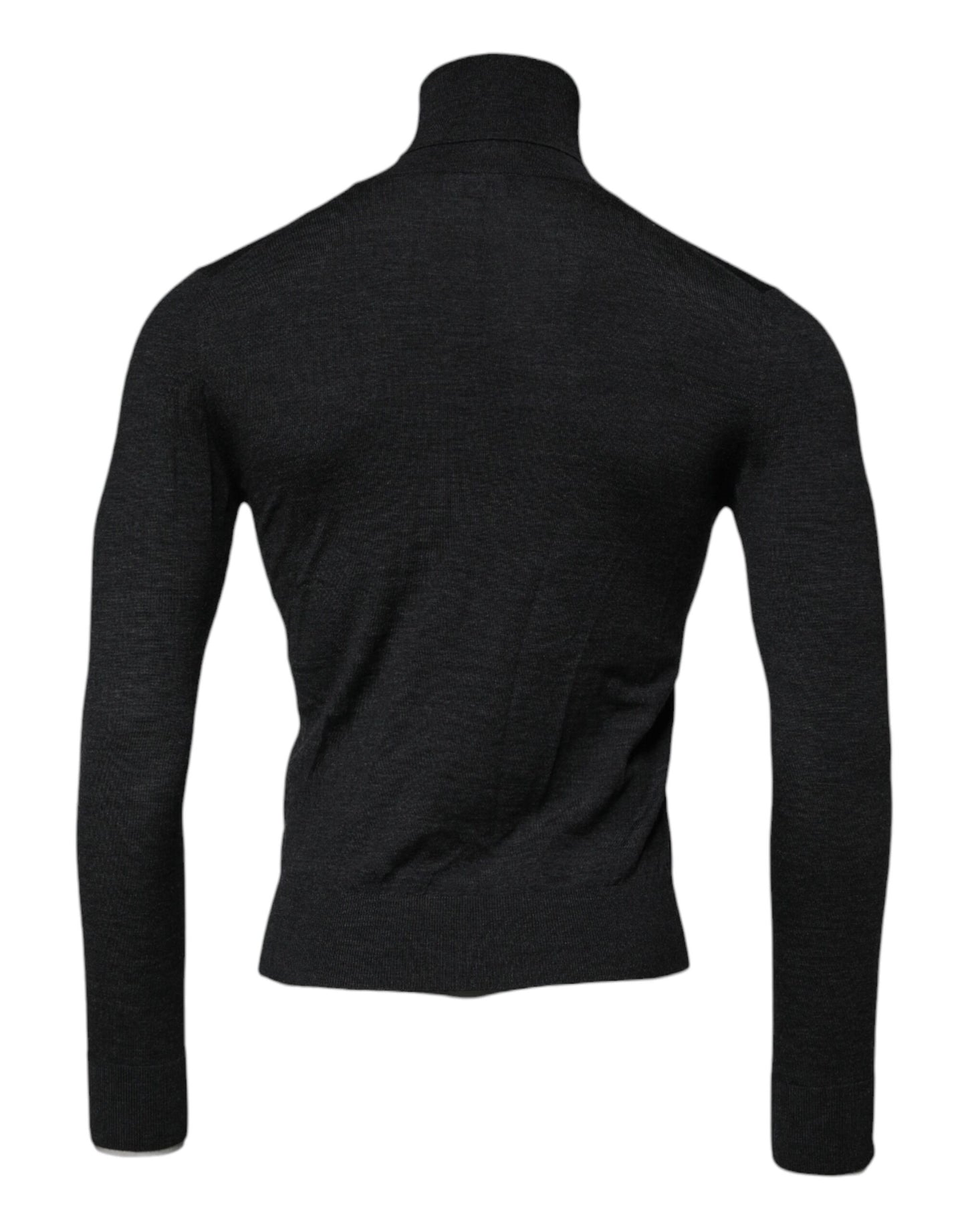 Black Wool Turtle Neck Men Pullover Sweater-Dolce & Gabbana-LabelTerrace.com