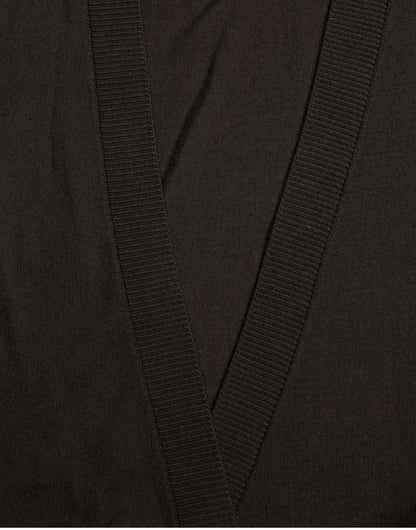 Black Wool V-neck Crossed Cardigan Sweater