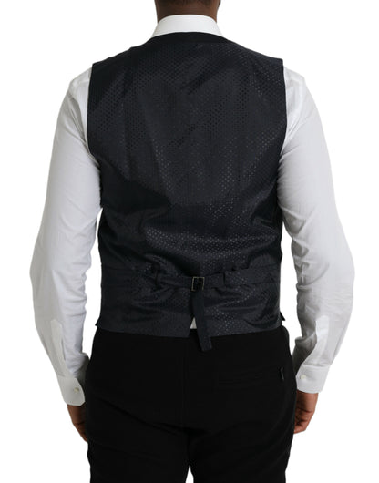 Black Wool Waistcoat Dress Formal Vest-Dolce & Gabbana-LabelTerrace.com